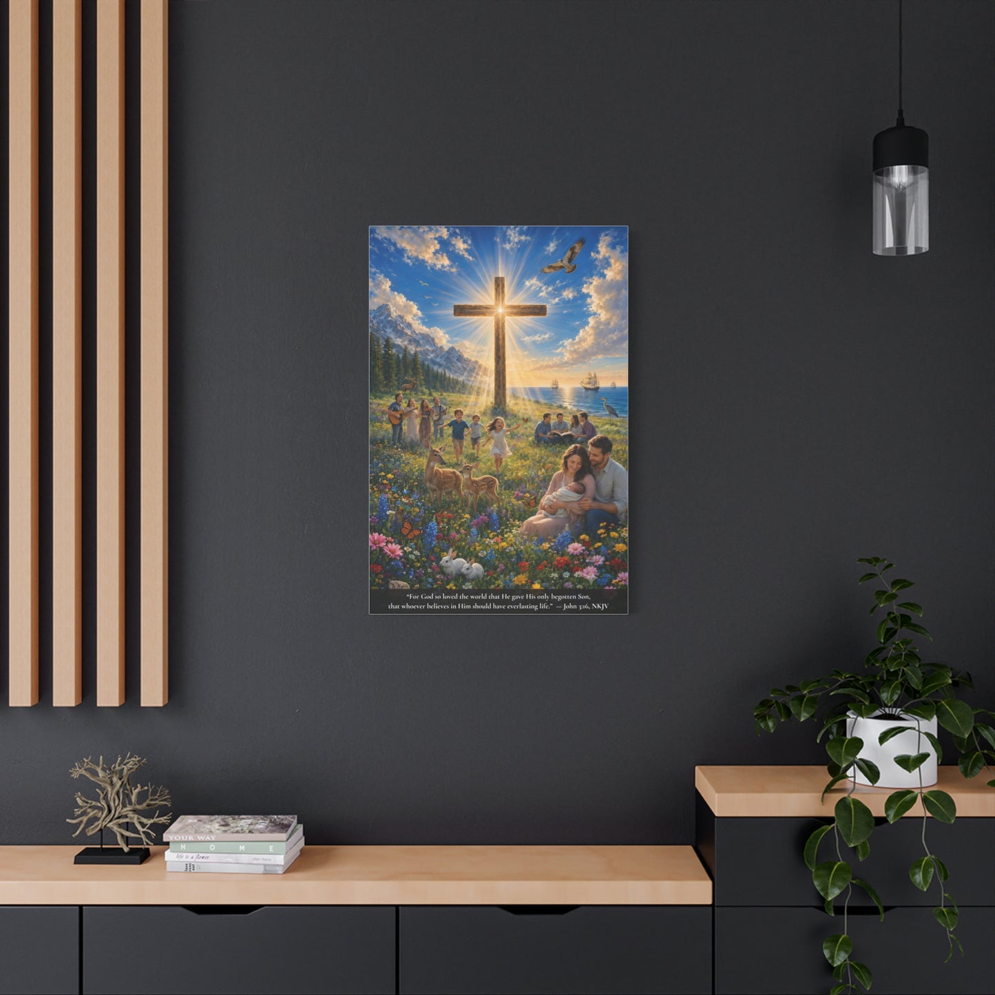 For God So Loved the World | John 3:16 Canvas Wall Art — Vibrant Edition