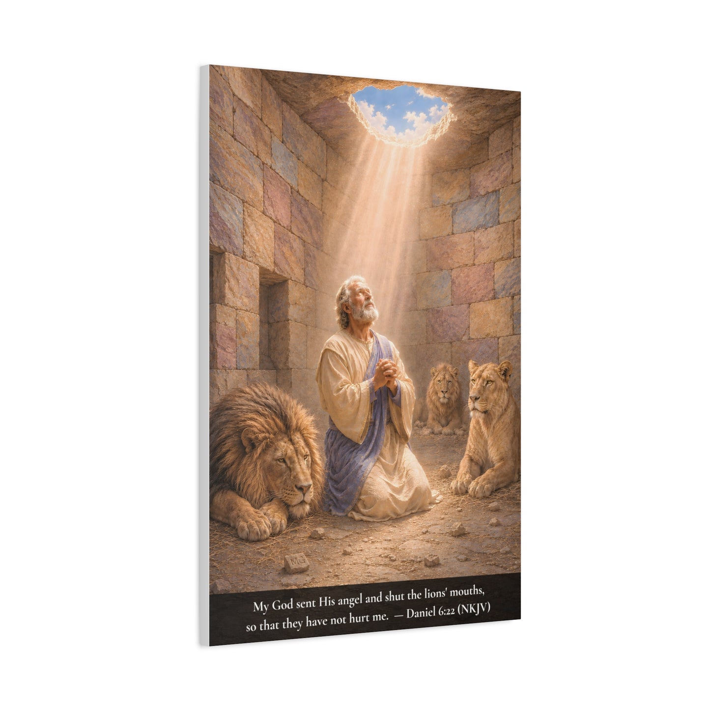 Daniel in the Lions' Den — Daniel 6:22 | Classic Christian Canvas Art