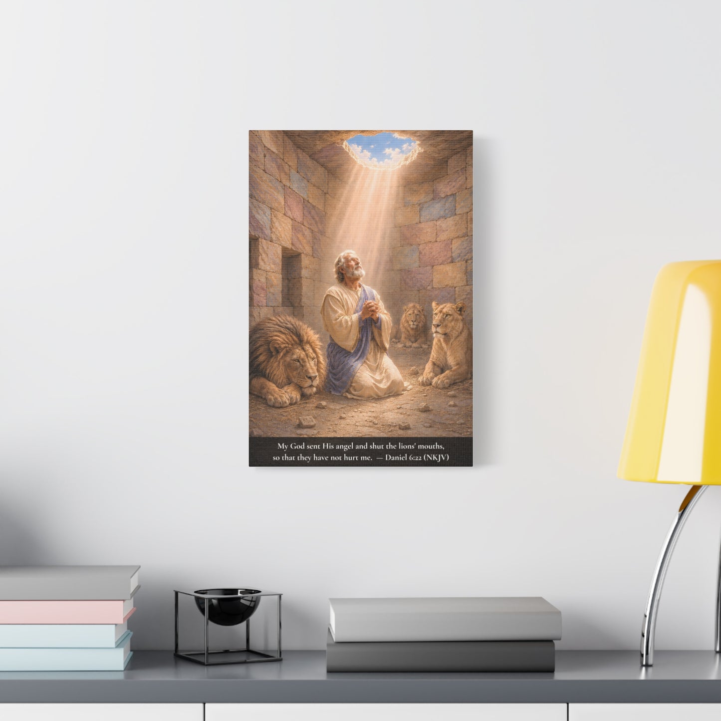 Daniel in the Lions' Den — Daniel 6:22 | Classic Christian Canvas Art