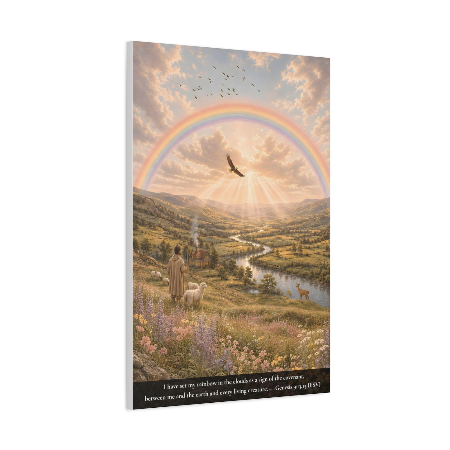 My Rainbow in the Clouds — Genesis 9:13 — Classic Edition — Christian Canvas Wall Art