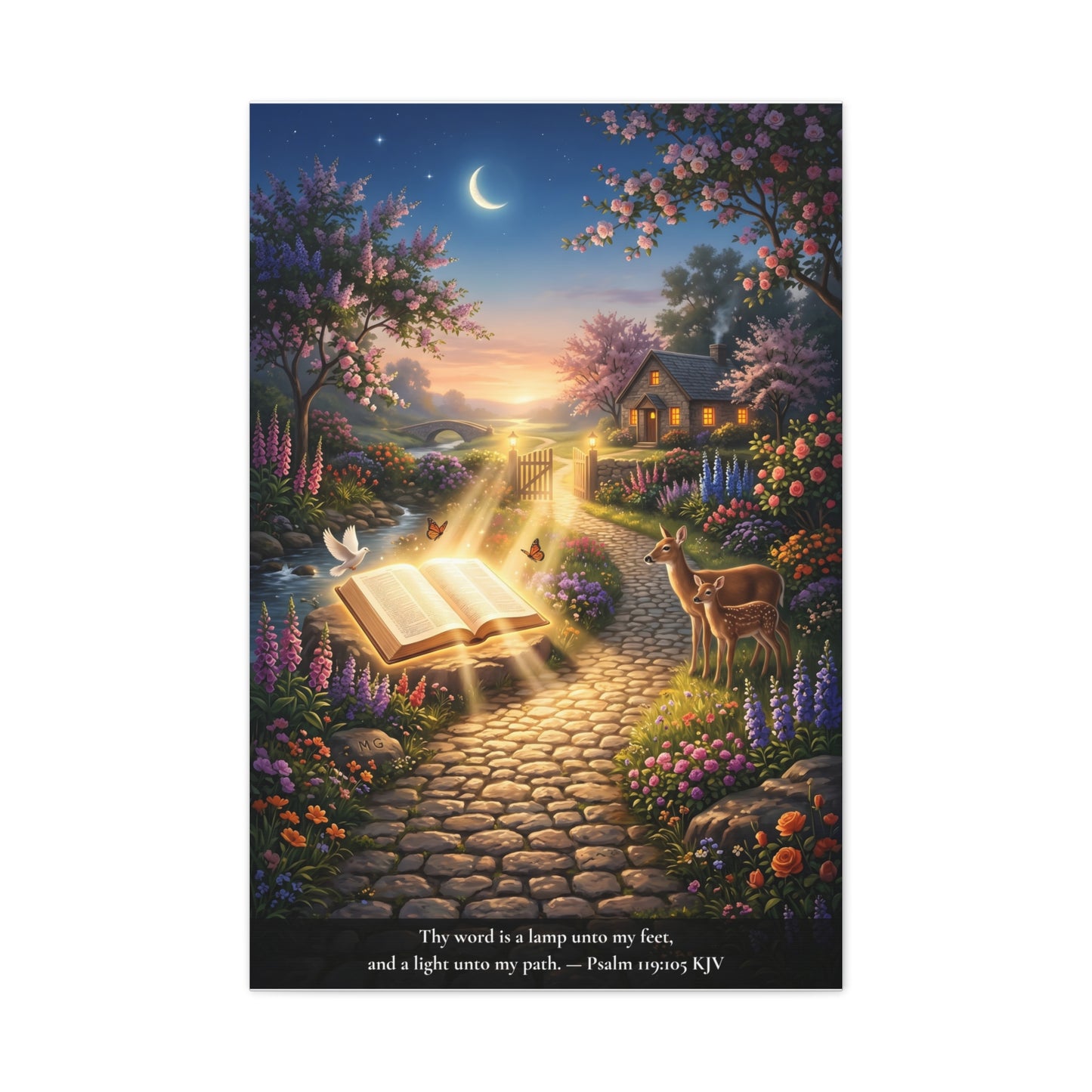 Thy Word Is a Lamp — Psalm 119:105 | Vibrant Christian Canvas Wall Art
