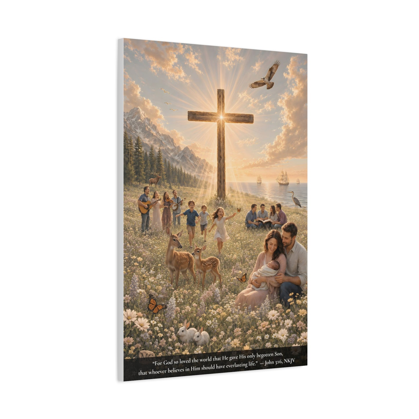 For God So Loved the World | John 3:16 Canvas Wall Art — Classic Edition