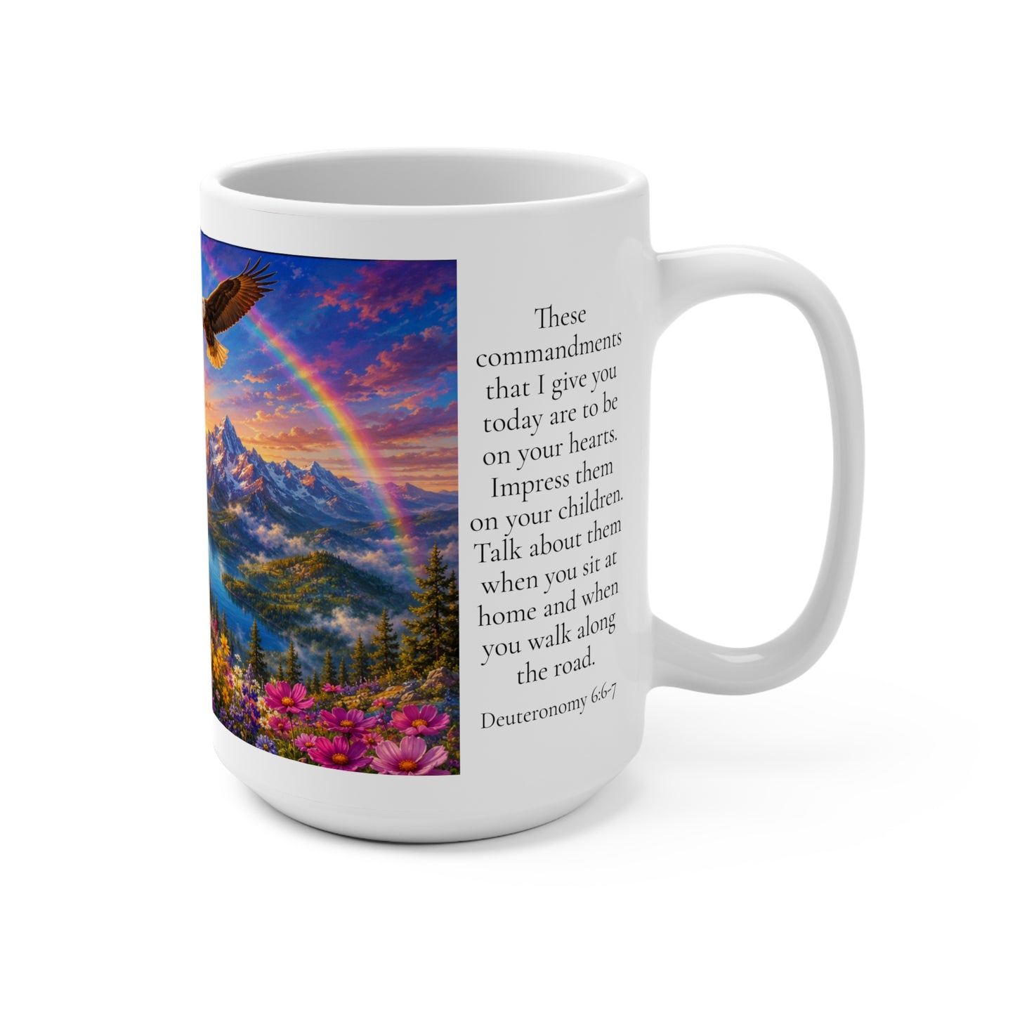 Impress Them on Your Children Coffee Mug 15oz — Deuteronomy 6:6-7 Christian Family Gift