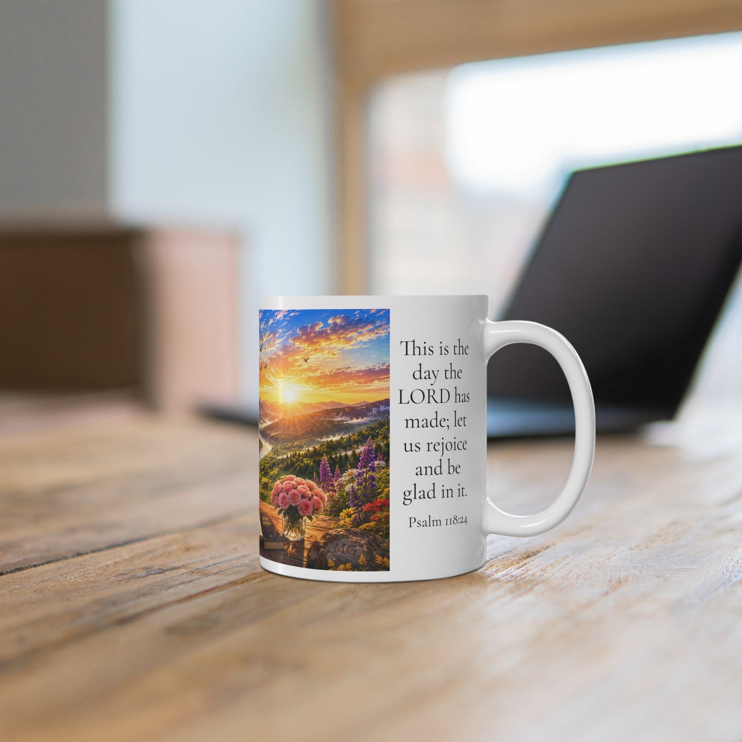 This Is the Day the LORD Has Made Coffee Mug 11oz — Psalm 118:24 Christian Gift for Women
