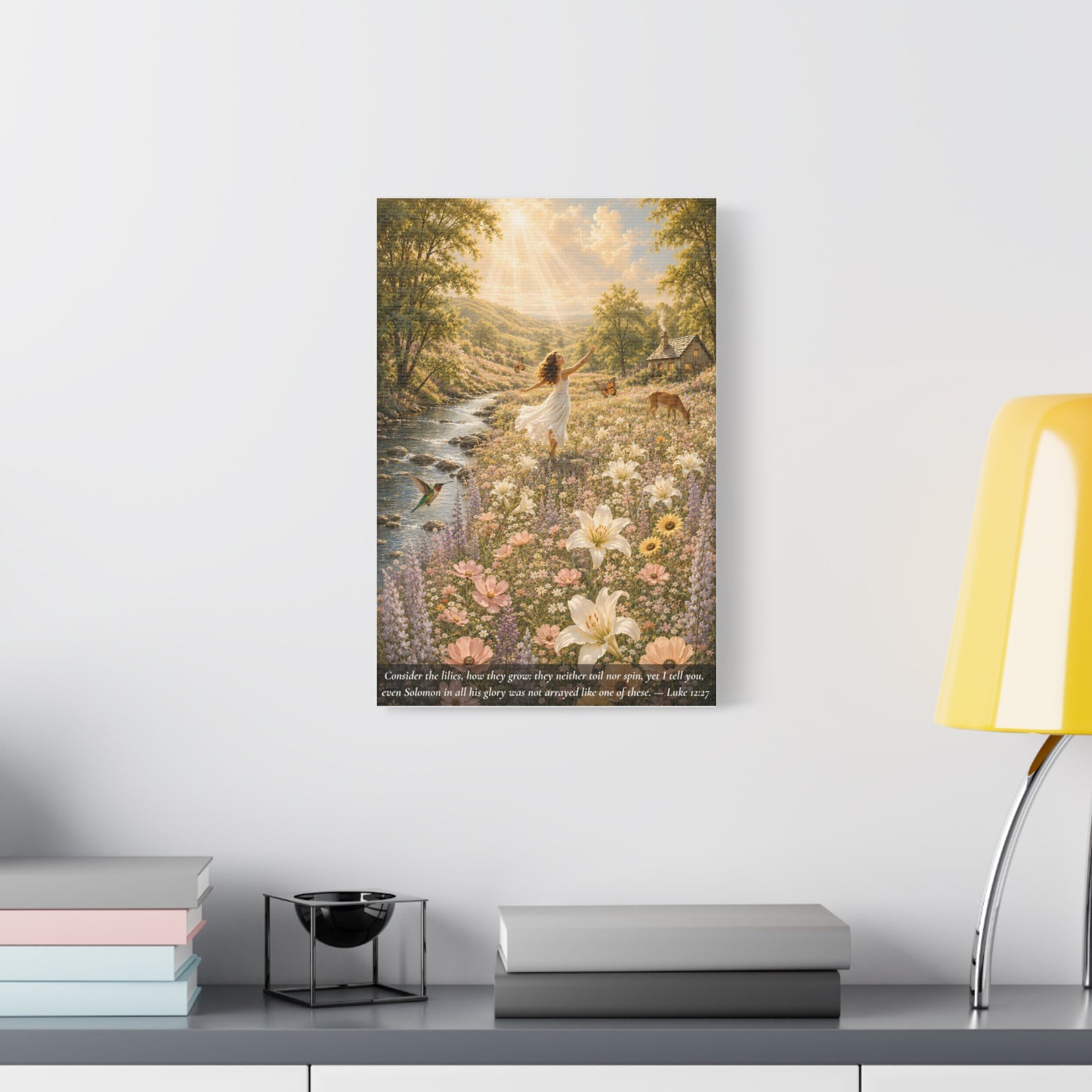 Consider the Lilies — Luke 12:27 — Classic Edition — Christian Canvas Wall Art