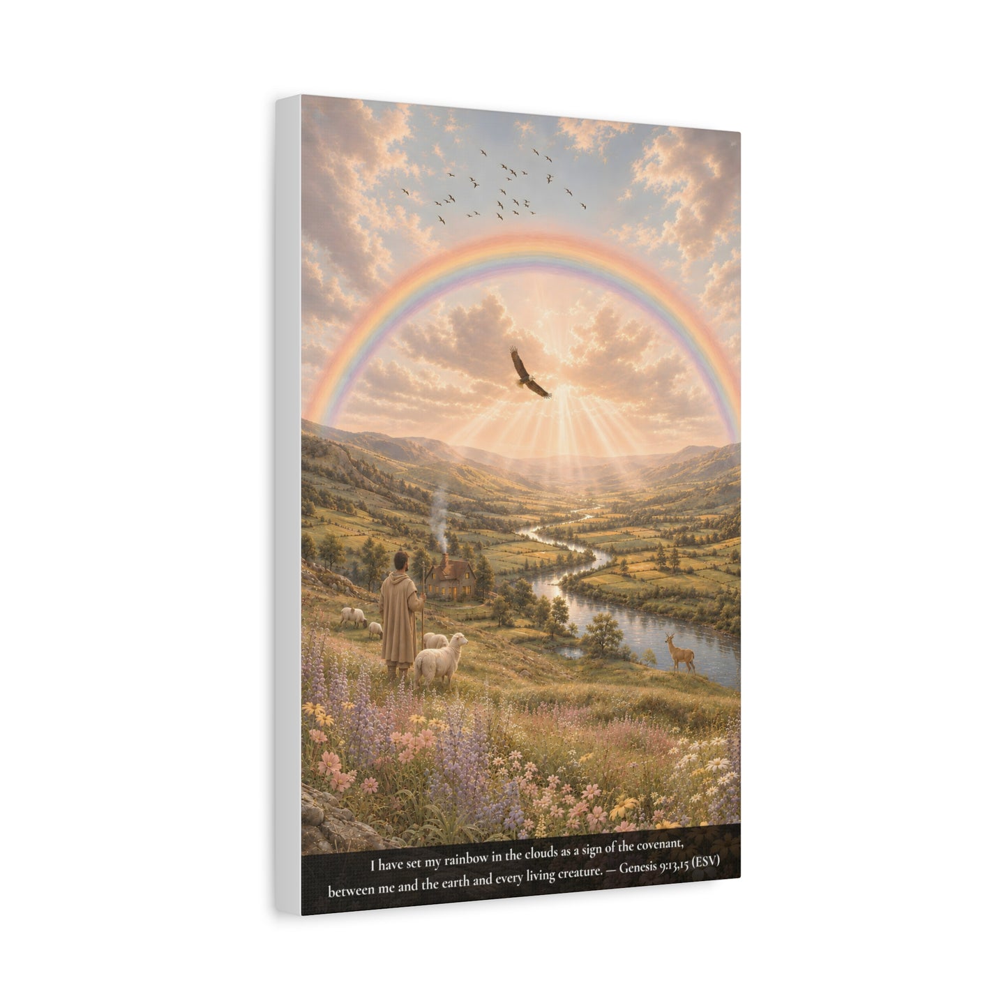 My Rainbow in the Clouds — Genesis 9:13 — Classic Edition — Christian Canvas Wall Art