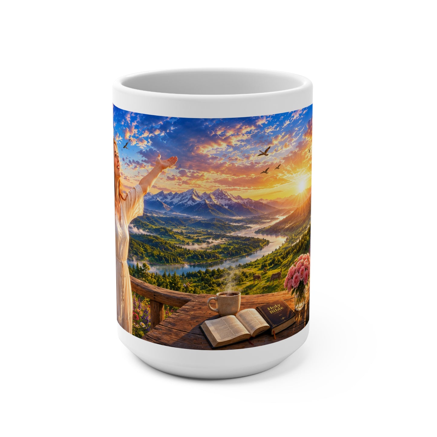 This Is the Day the LORD Has Made Coffee Mug 15oz — Psalm 118:24 Christian Gift for Women