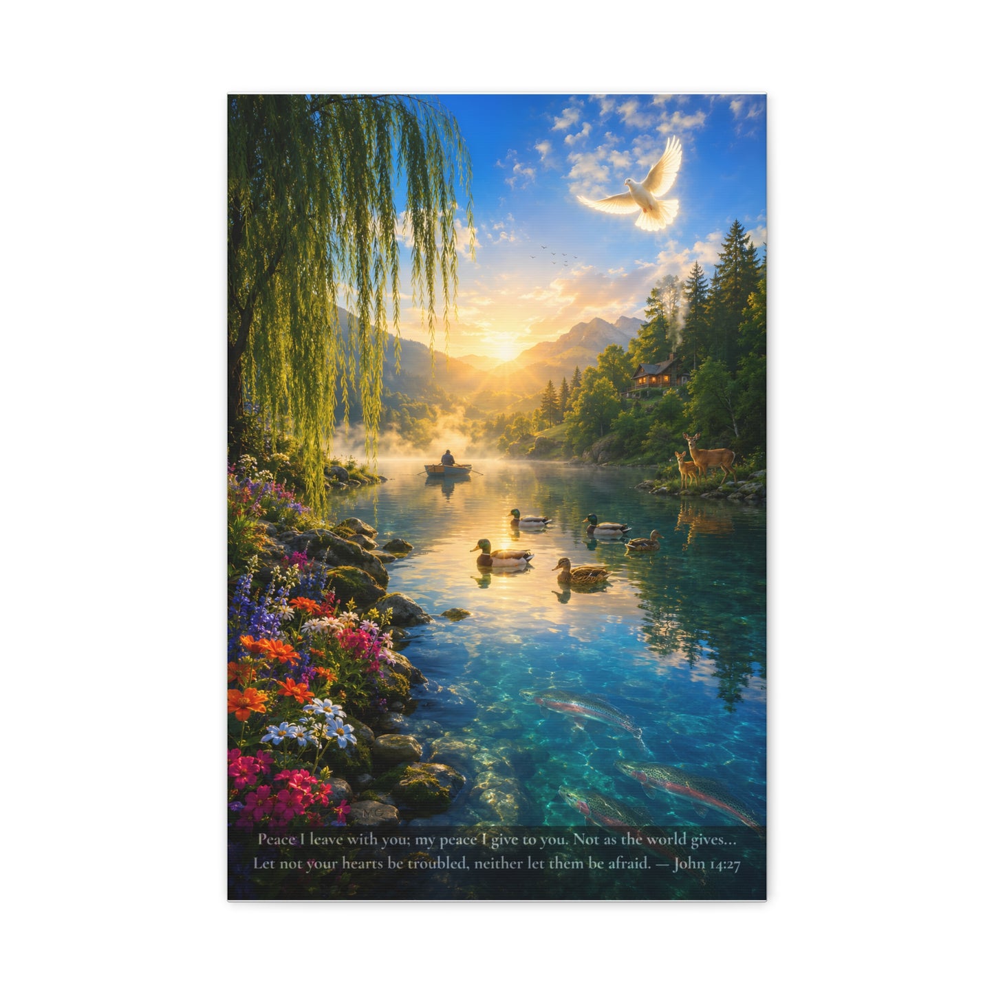 The Peace He Gives — Vibrant Canvas Wall Art | John 14:27