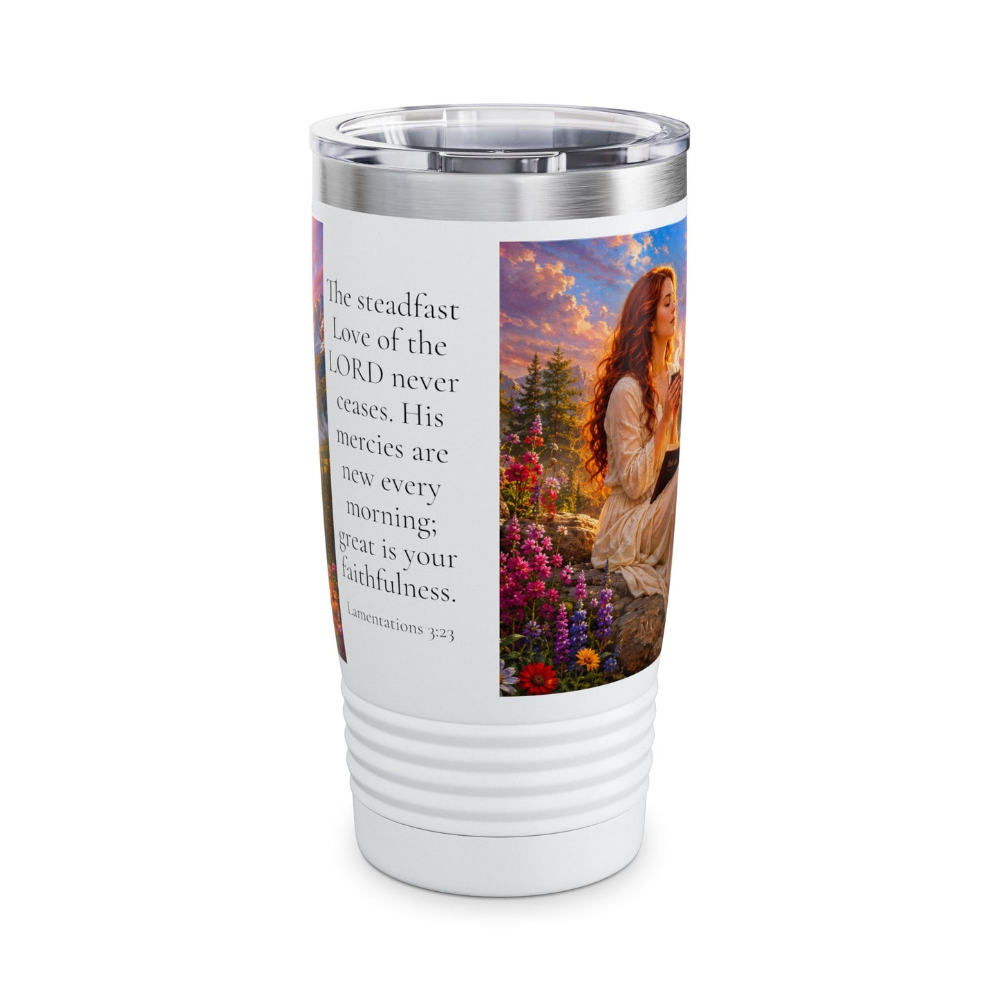His Mercies Are New Every Morning Tumbler 20oz - Lamentations 3:23 Christian Gift