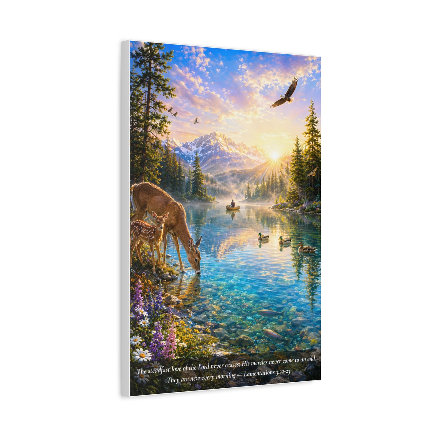 New Every Morning — Vibrant Canvas Wall Art | Lamentations 3:22-23