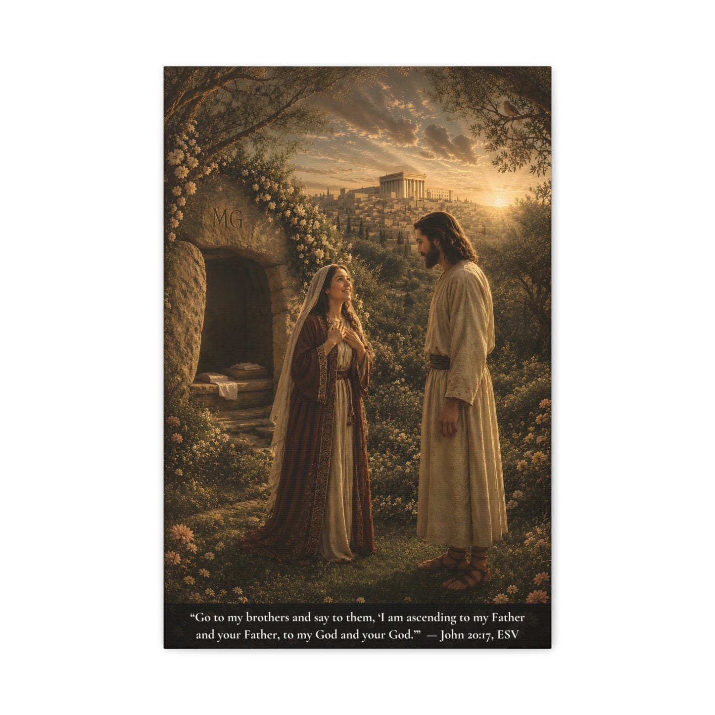 He Called Her Name — John 20:16 | Classic Christian Canvas Art