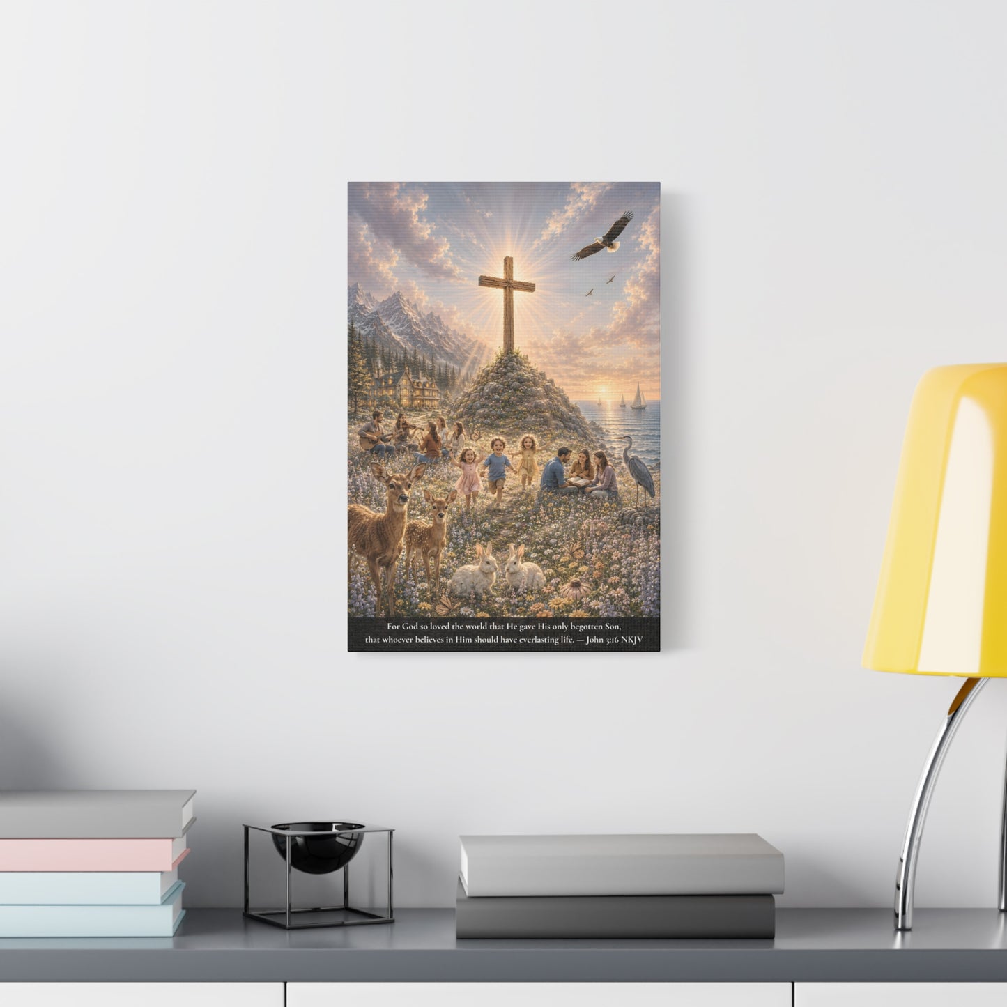 For God So Loved the World | John 3:16 Canvas Wall Art — Classic Edition