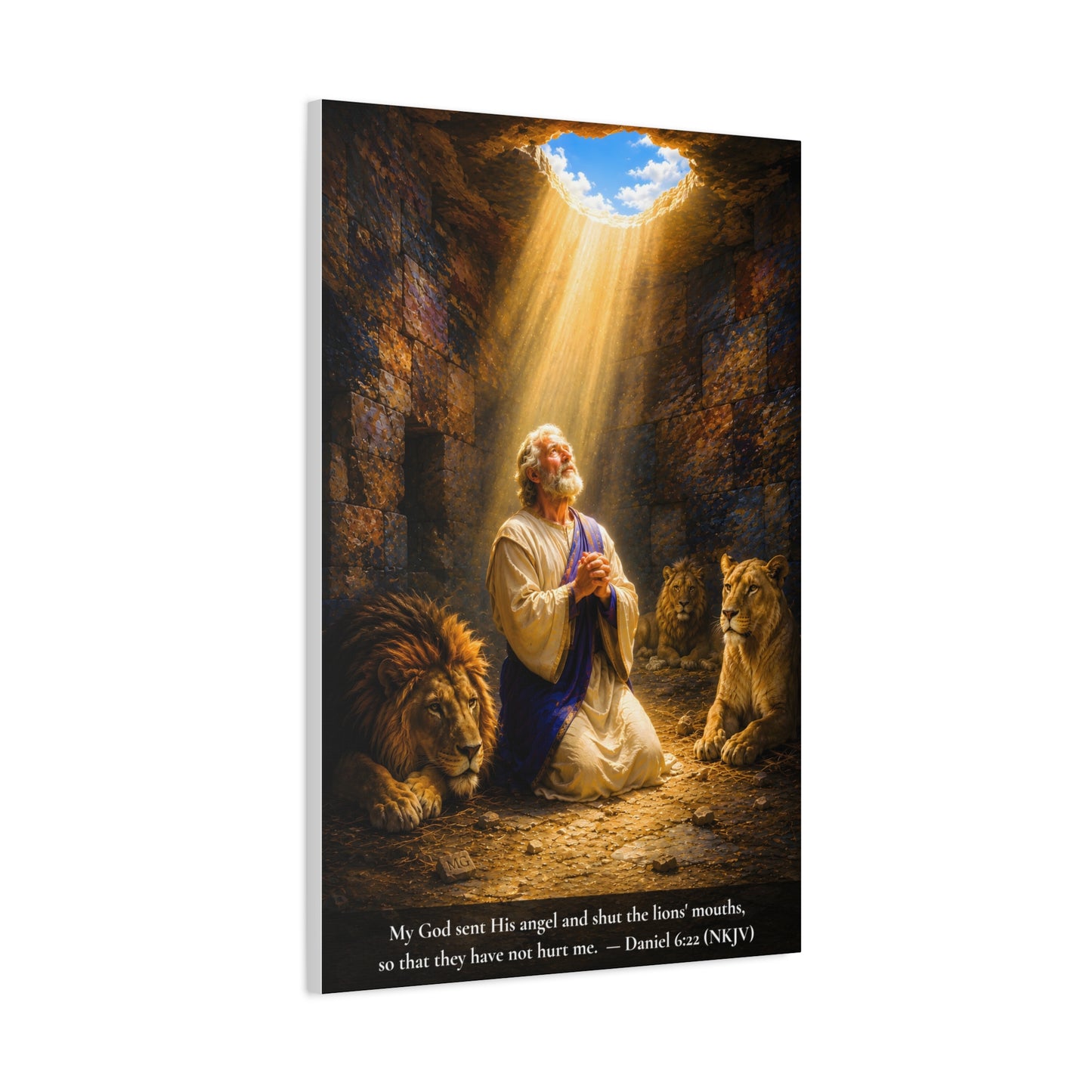 Daniel in the Lions' Den — Daniel 6:22 | Vibrant Christian Canvas Wall Art