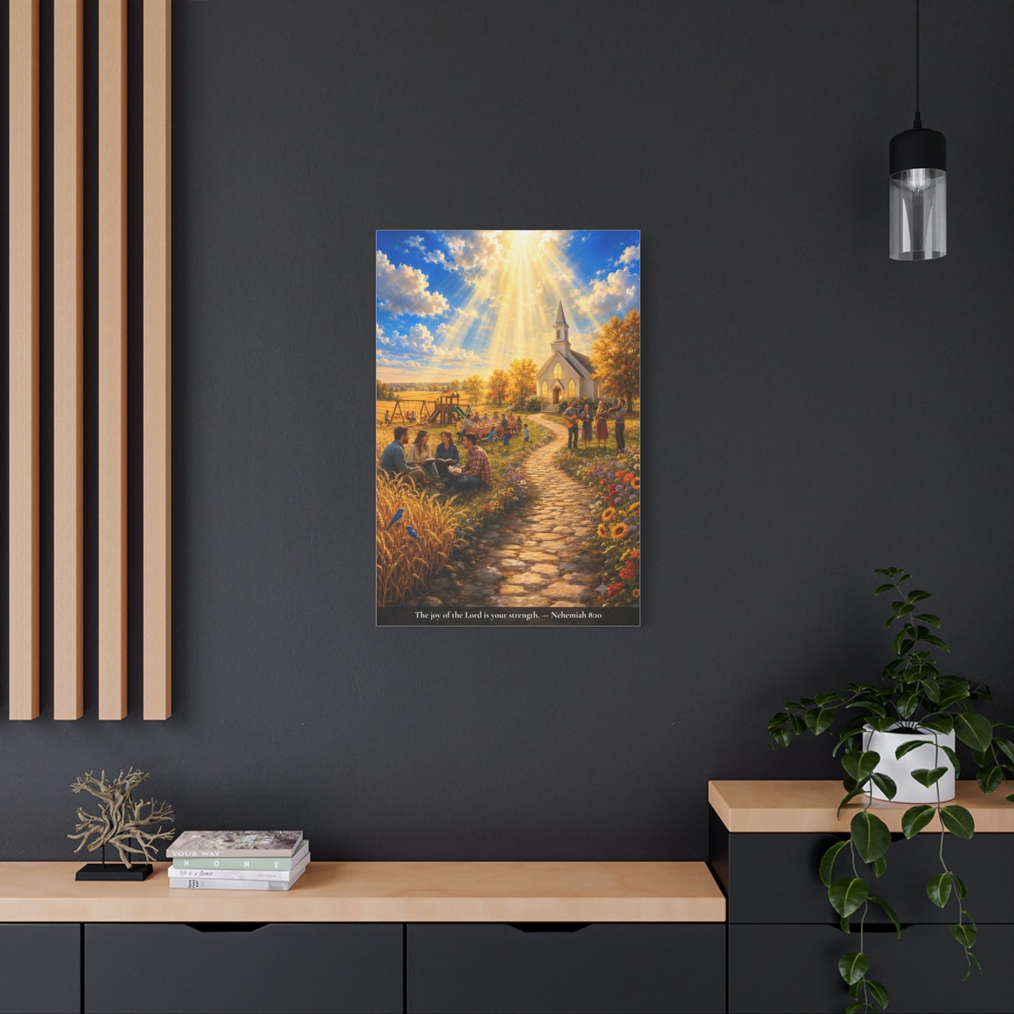 The Joy of the Lord — Nehemiah 8:10 — Vibrant Edition — Christian Canvas Wall Art