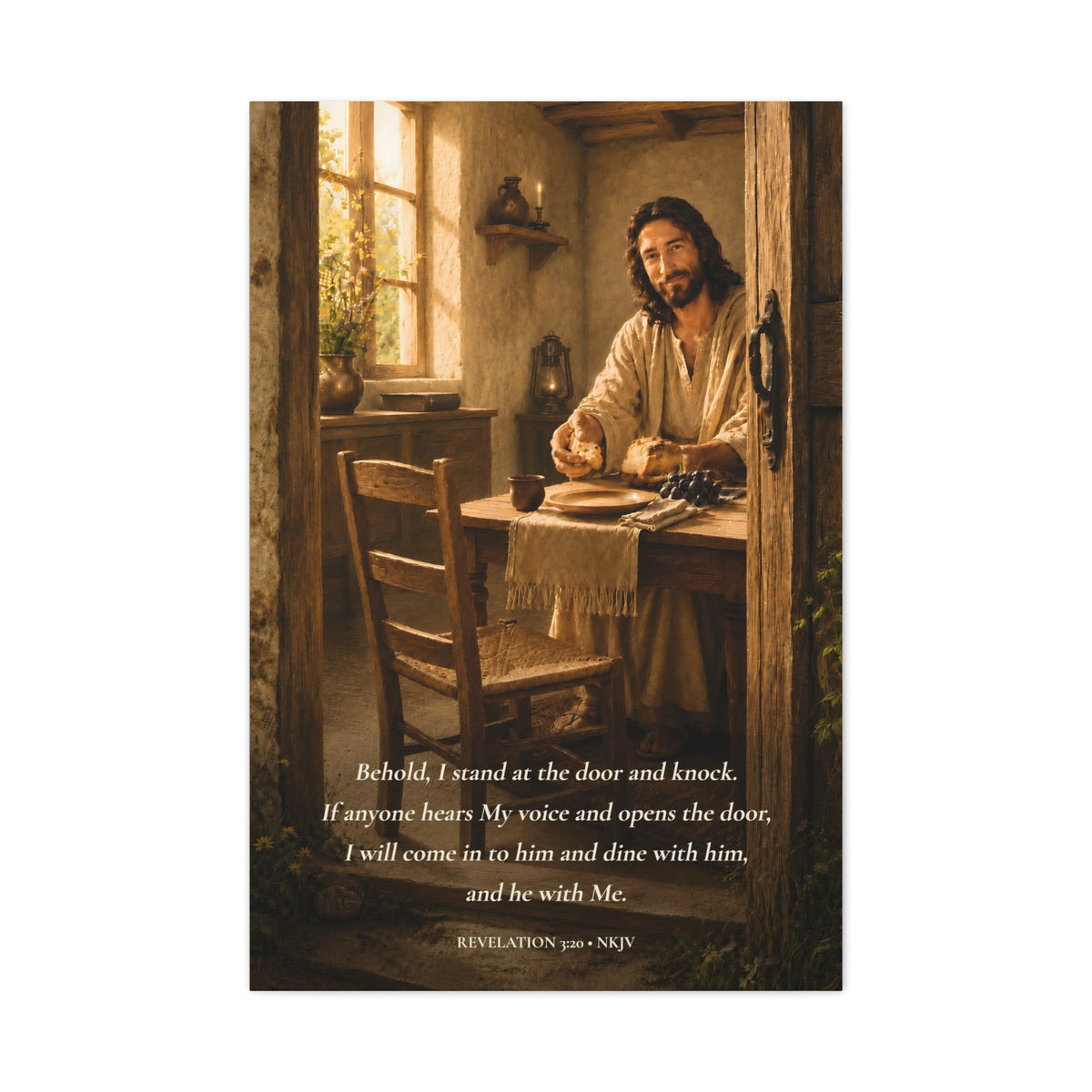 Behold I Stand at the Door — Revelation 3:20 | Quiet Grace Wall Art