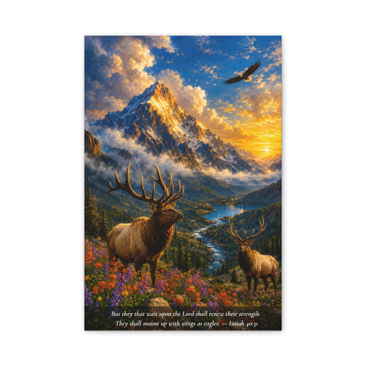 The Eagle and the Mountain — Vibrant Canvas Wall Art | Isaiah 40:31