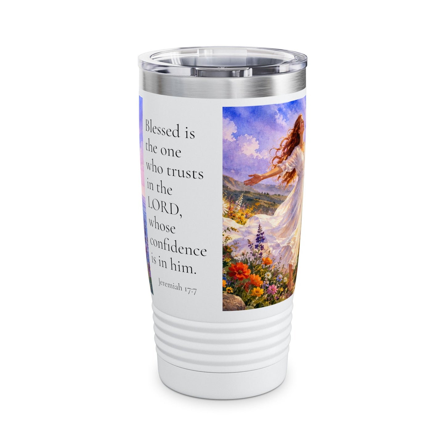 Blessed Is One Who Trusts in the Lord Tumbler 20oz - Jeremiah 17:7 Christian Gift