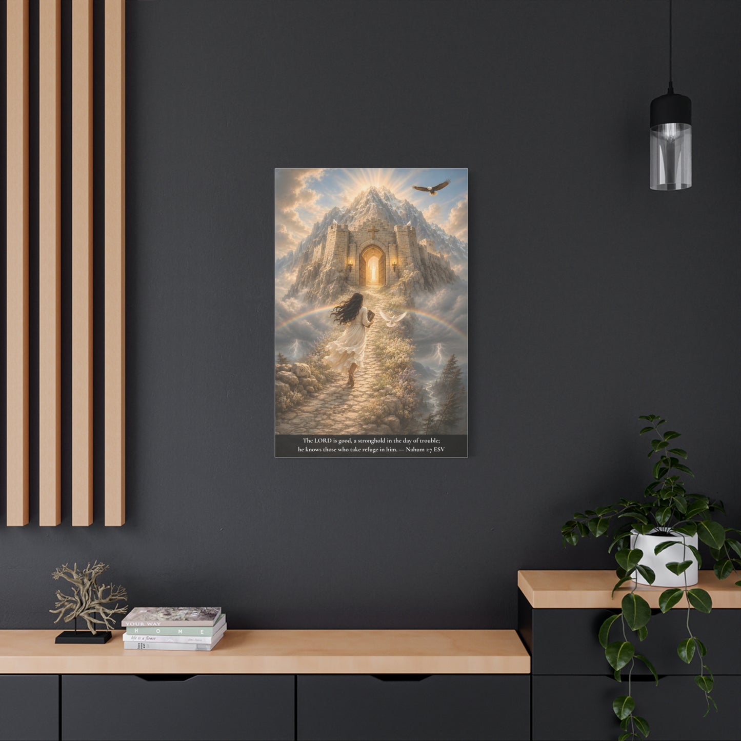 The Lord Is Good — A Stronghold in the Day of Trouble | Nahum 1:7 | Classic Christian Canvas Art