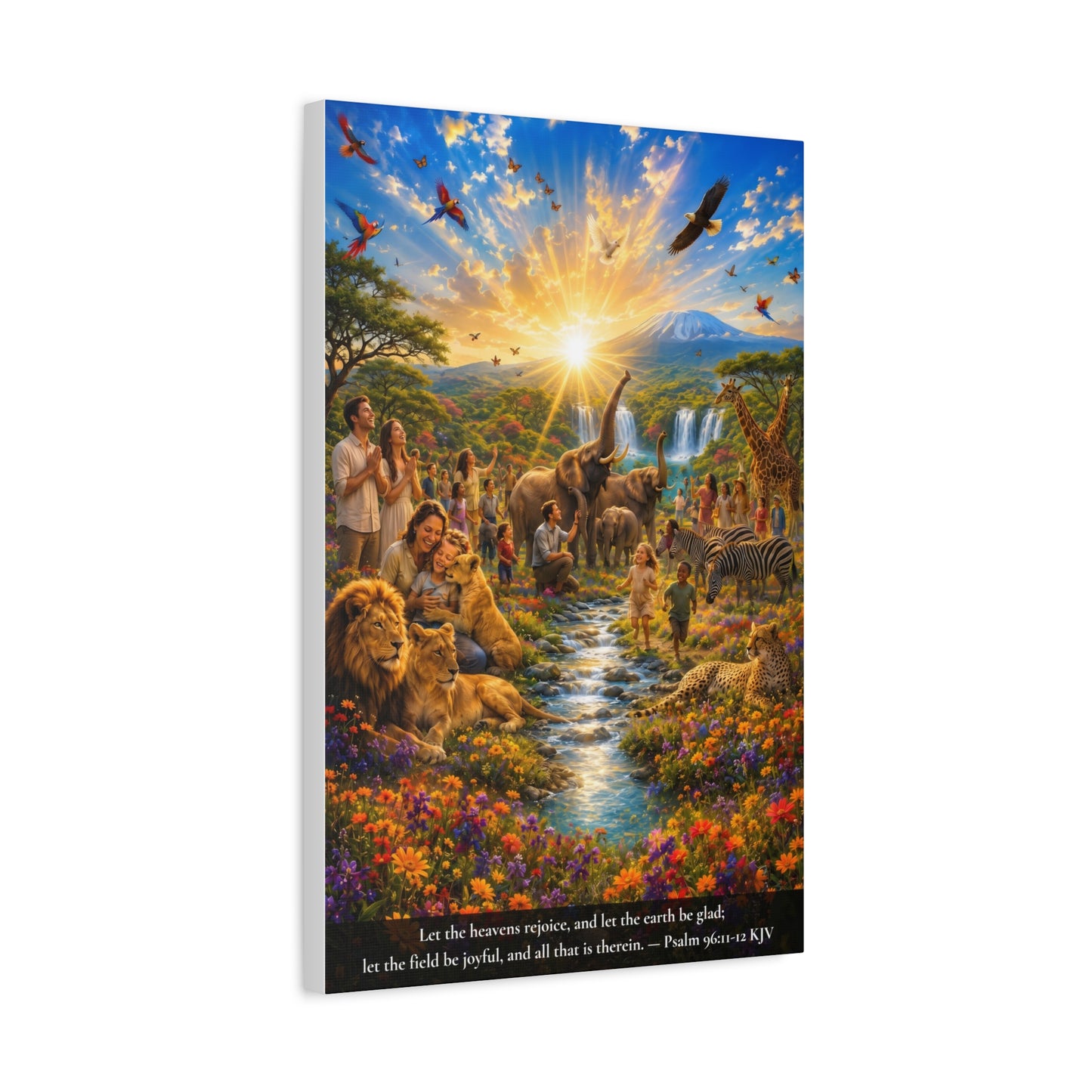 Let the Heavens Rejoice — Psalm 96:11-12 | Vibrant Christian Canvas Art