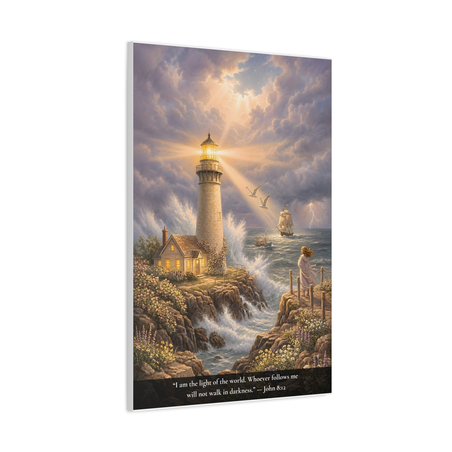 I Am the Light of the World — John 8:12 — Classic Edition — Christian Canvas Wall Art
