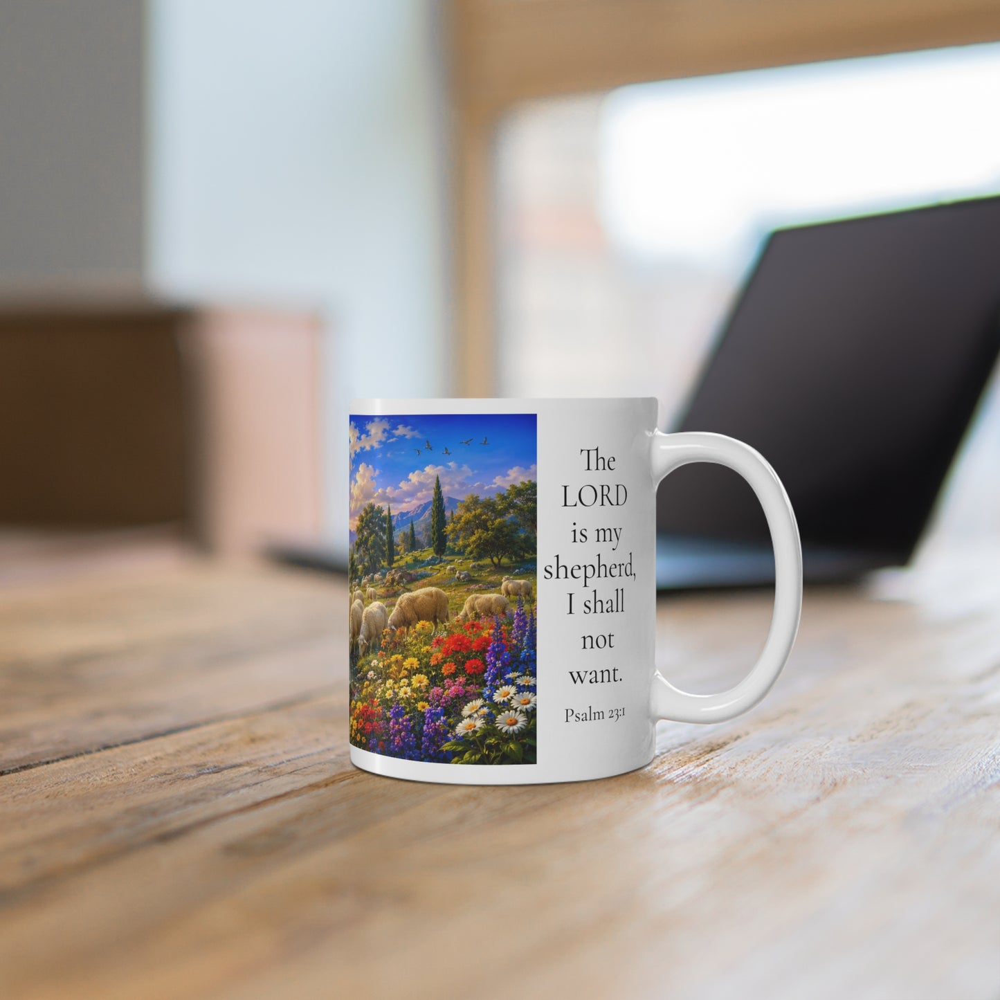 The Lord Is My Shepherd Coffee Mug 11oz - Psalm 23:1 Christian Gift