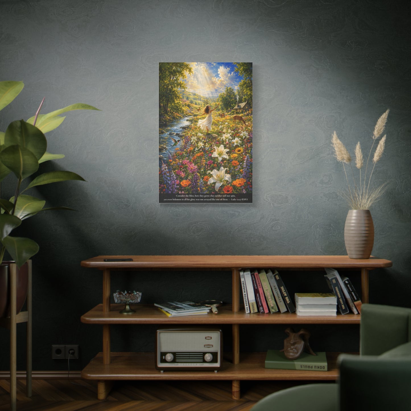 Consider the Lilies — Luke 12:27 — Vibrant Edition — Christian Canvas Wall Art