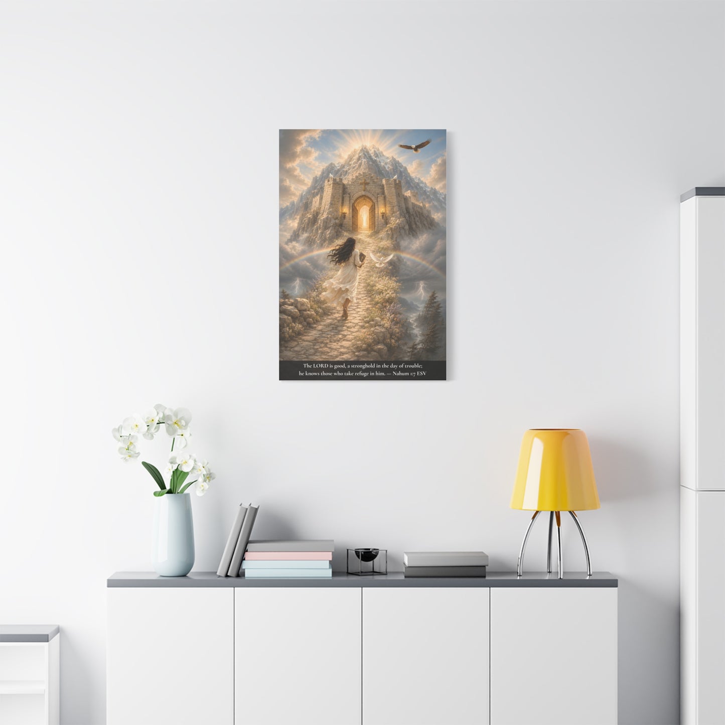 The Lord Is Good — A Stronghold in the Day of Trouble | Nahum 1:7 | Classic Christian Canvas Art