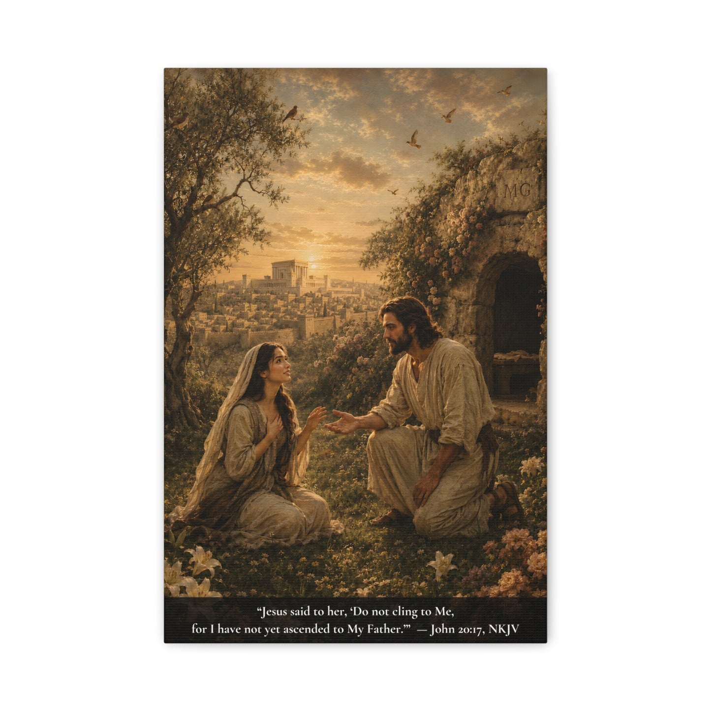 The Garden Meeting — John 20:17 | Classic Christian Canvas Art