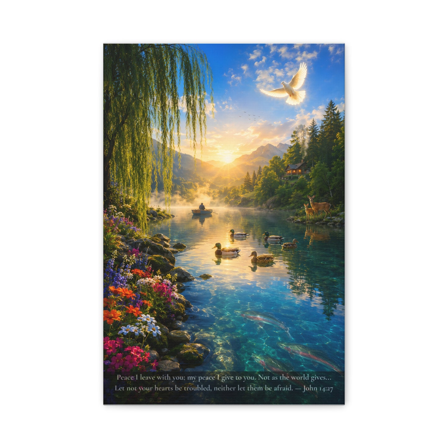The Peace He Gives — Vibrant Canvas Wall Art | John 14:27