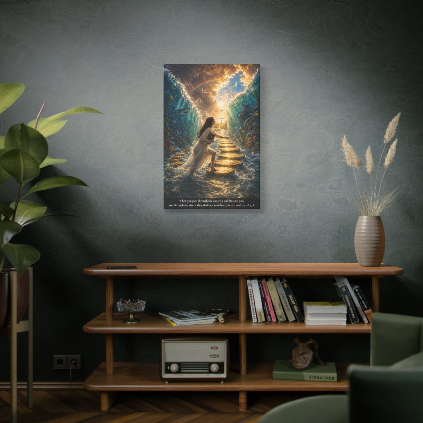 When You Pass Through the Waters — Isaiah 43:2 | Vibrant Christian Canvas Wall Art