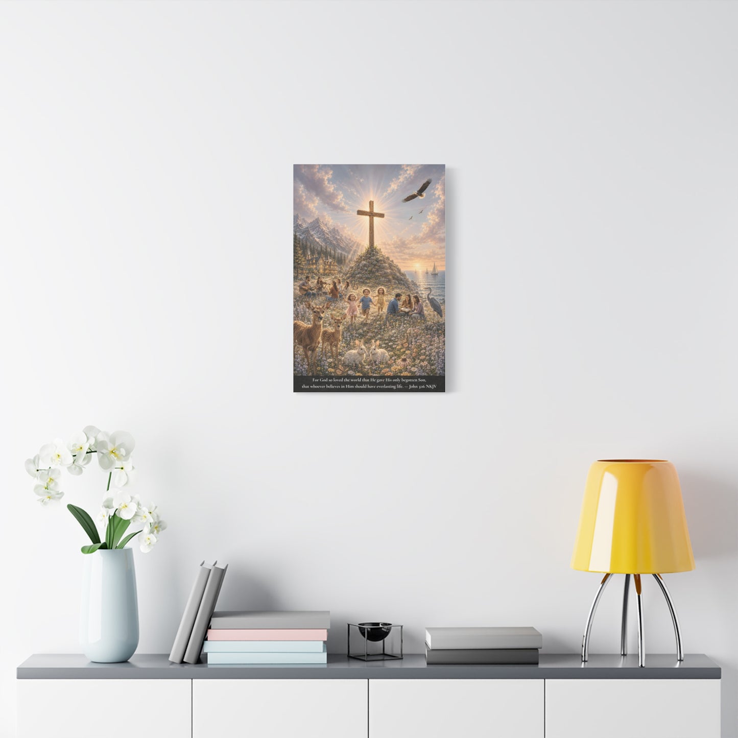 For God So Loved the World | John 3:16 Canvas Wall Art — Classic Edition