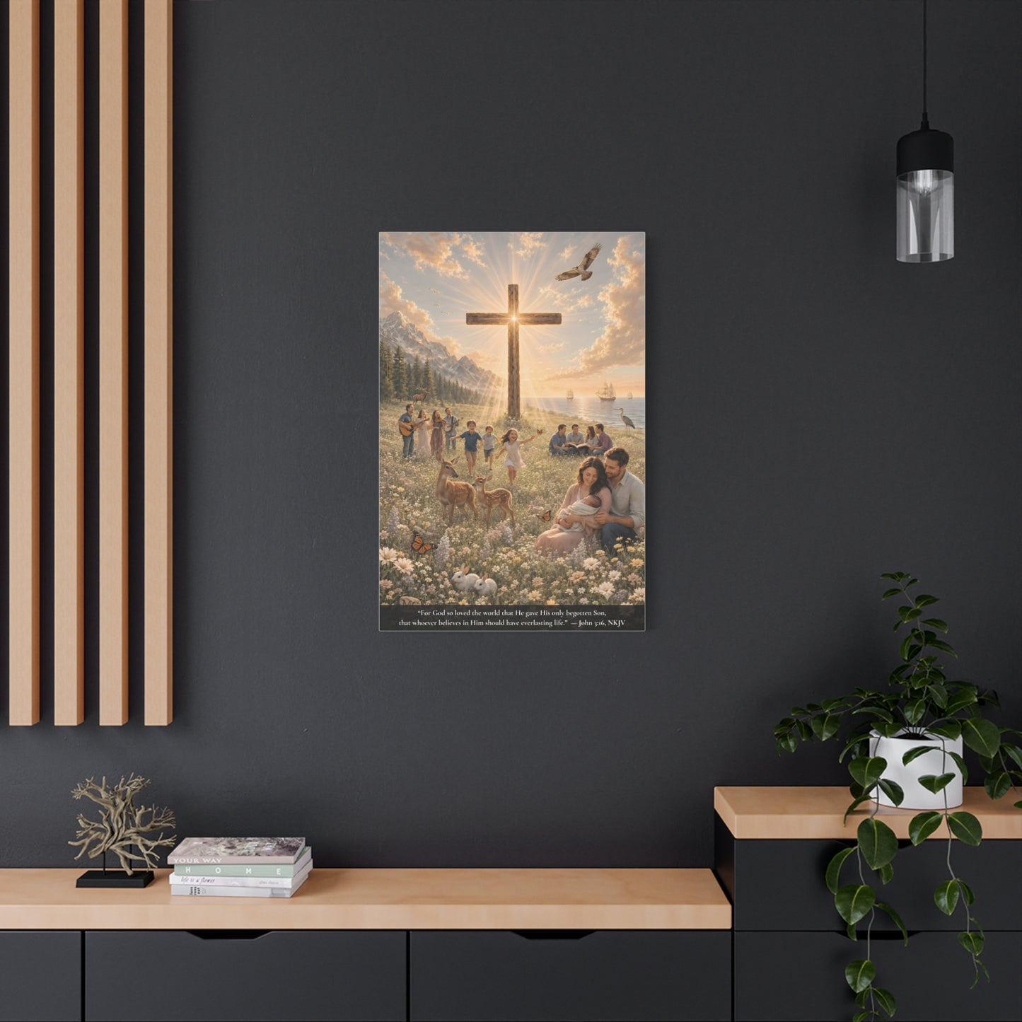 For God So Loved the World | John 3:16 Canvas Wall Art — Classic Edition