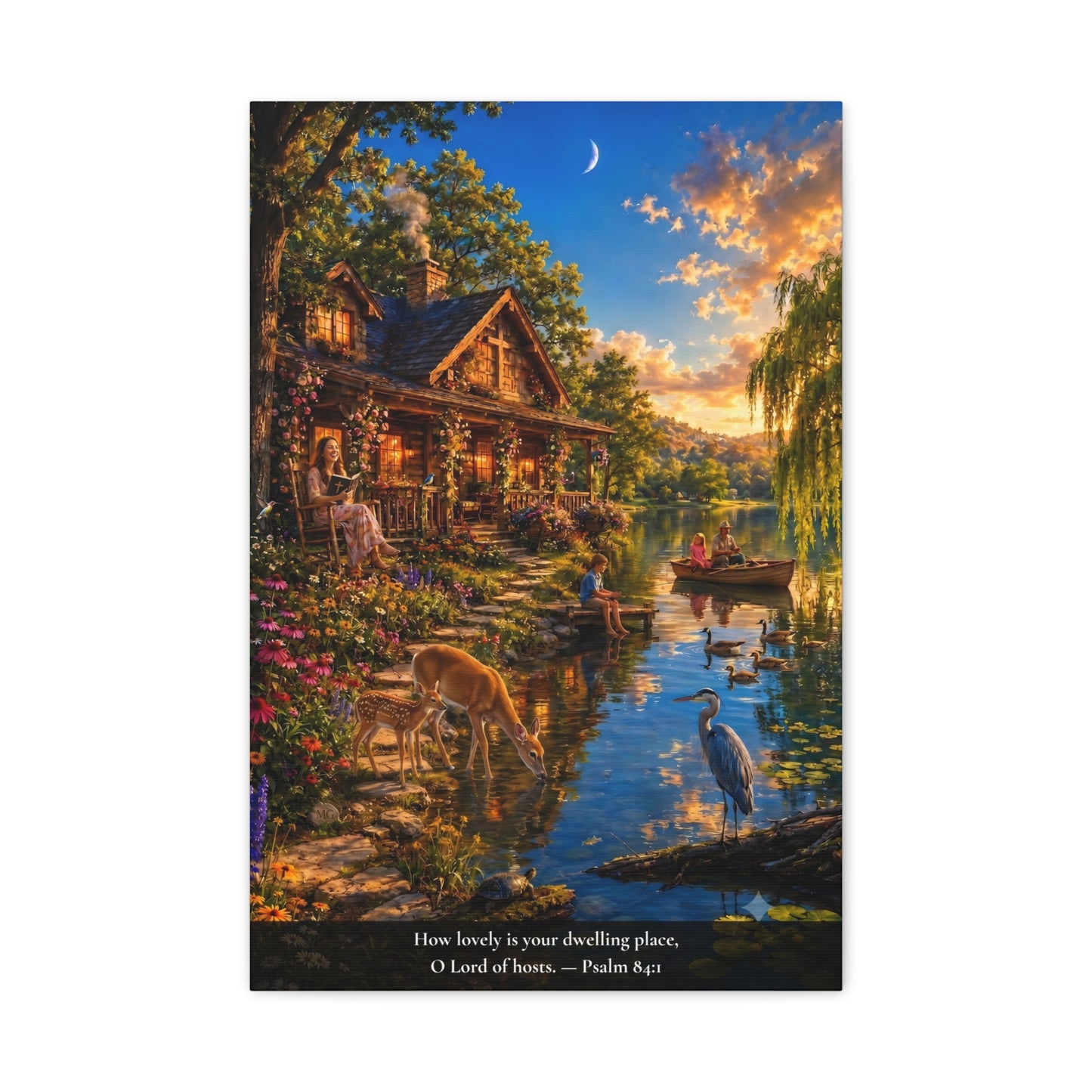 How Lovely Is Your Dwelling Place — Psalm 84:1 — Vibrant Edition — Christian Canvas Wall Art