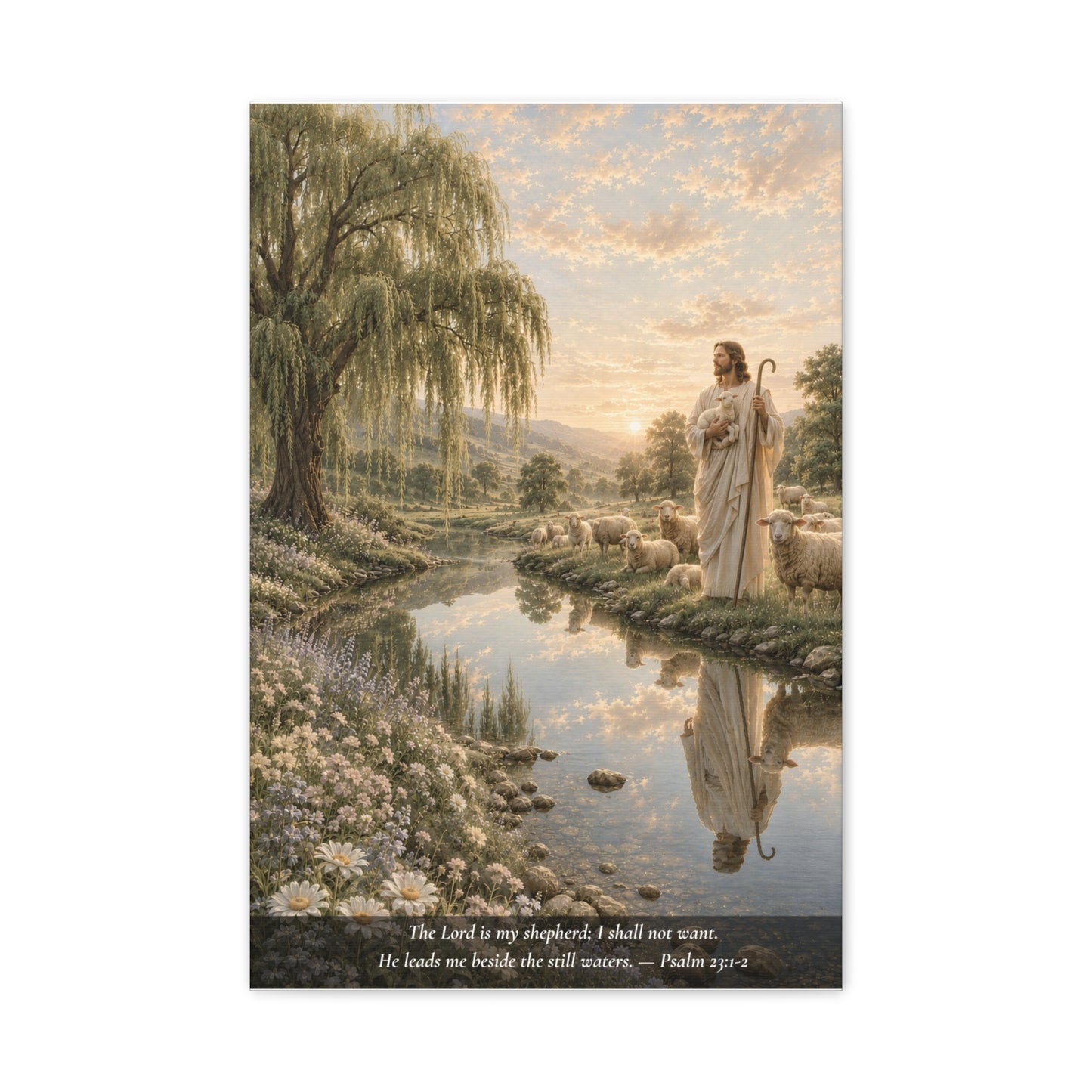 The Lord Is My Shepherd — Classic Canvas Wall Art | Psalm 23:1-2