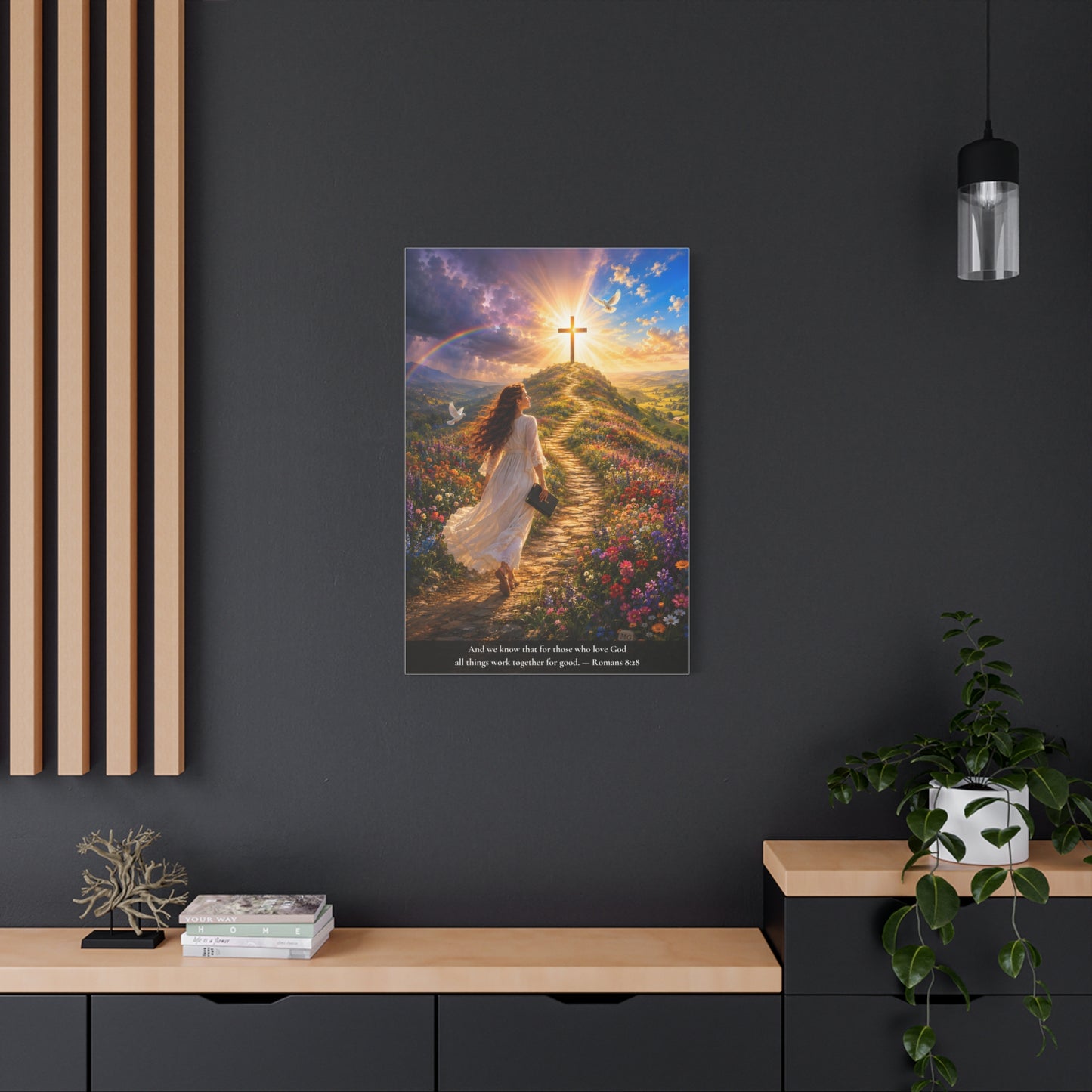 All Things Work Together — Romans 8:28 — Vibrant Edition — Christian Canvas Wall Art