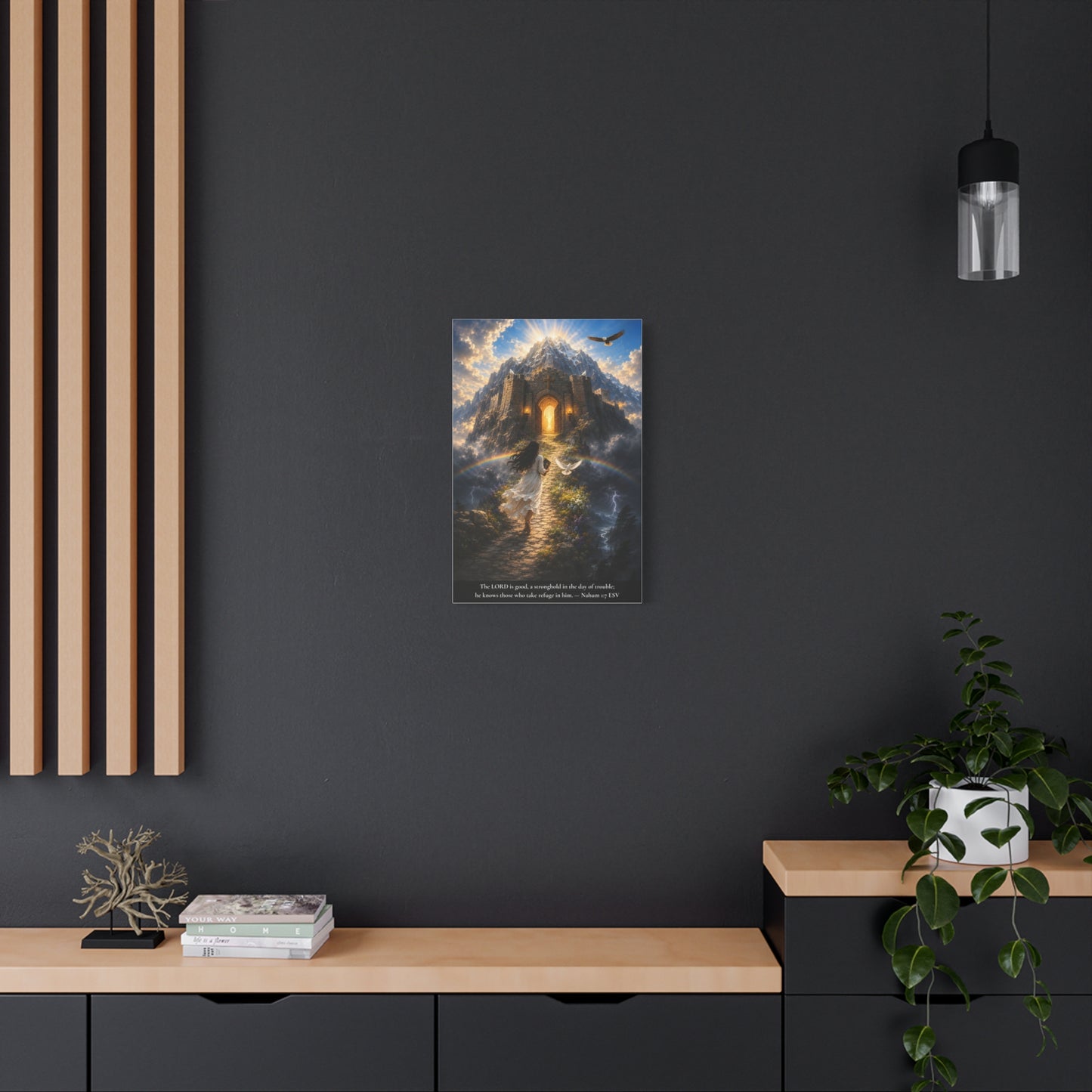 The Lord Is Good — A Stronghold in the Day of Trouble | Nahum 1:7 | Vibrant Christian Canvas Wall Art