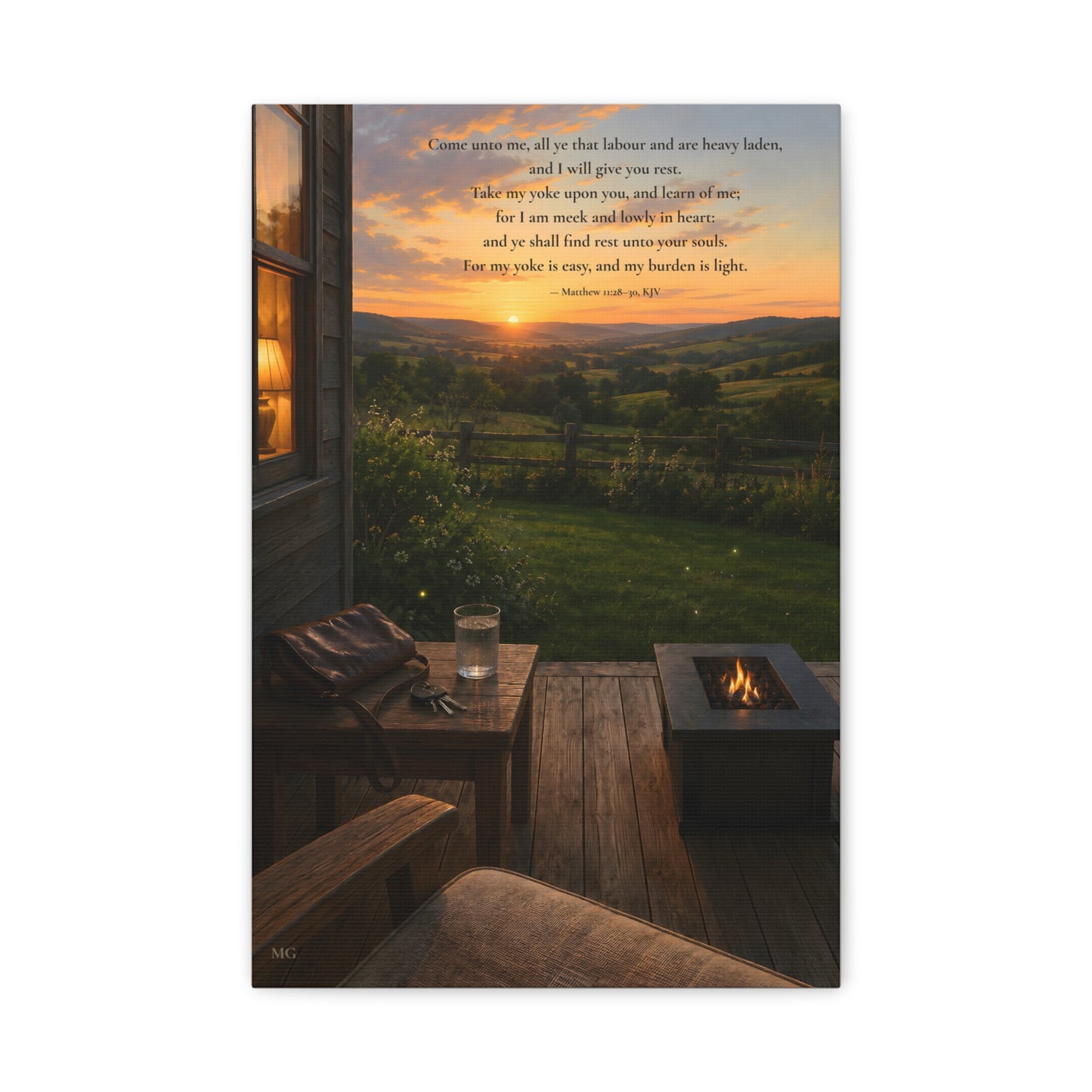 I Will Give You Rest — Matthew 11:28-30 | Quiet Grace Canvas Wall Art