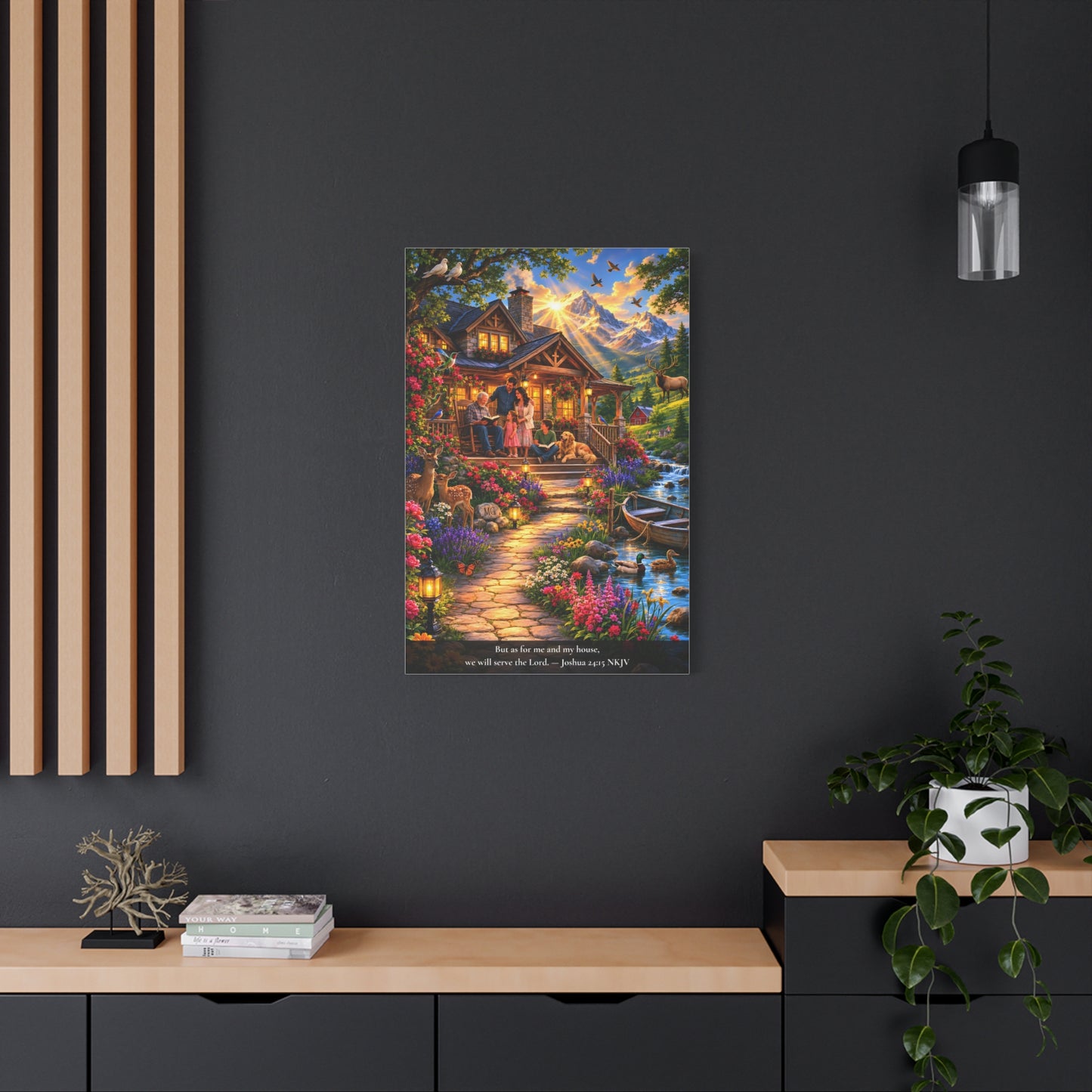 As for Me and My House — Joshua 24:15 | Vibrant Christian Canvas Wall Art