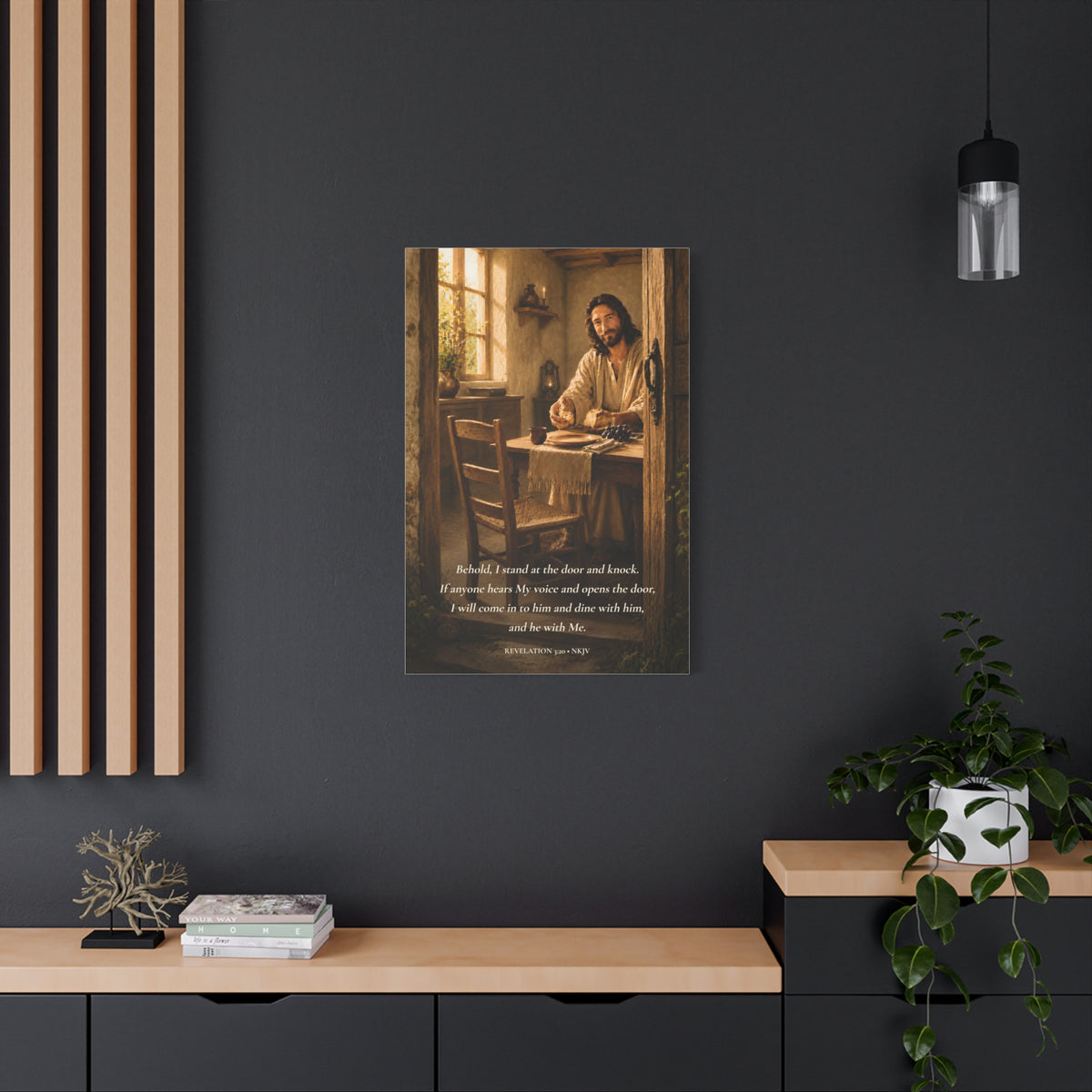 Behold I Stand at the Door — Revelation 3:20 | Quiet Grace Wall Art