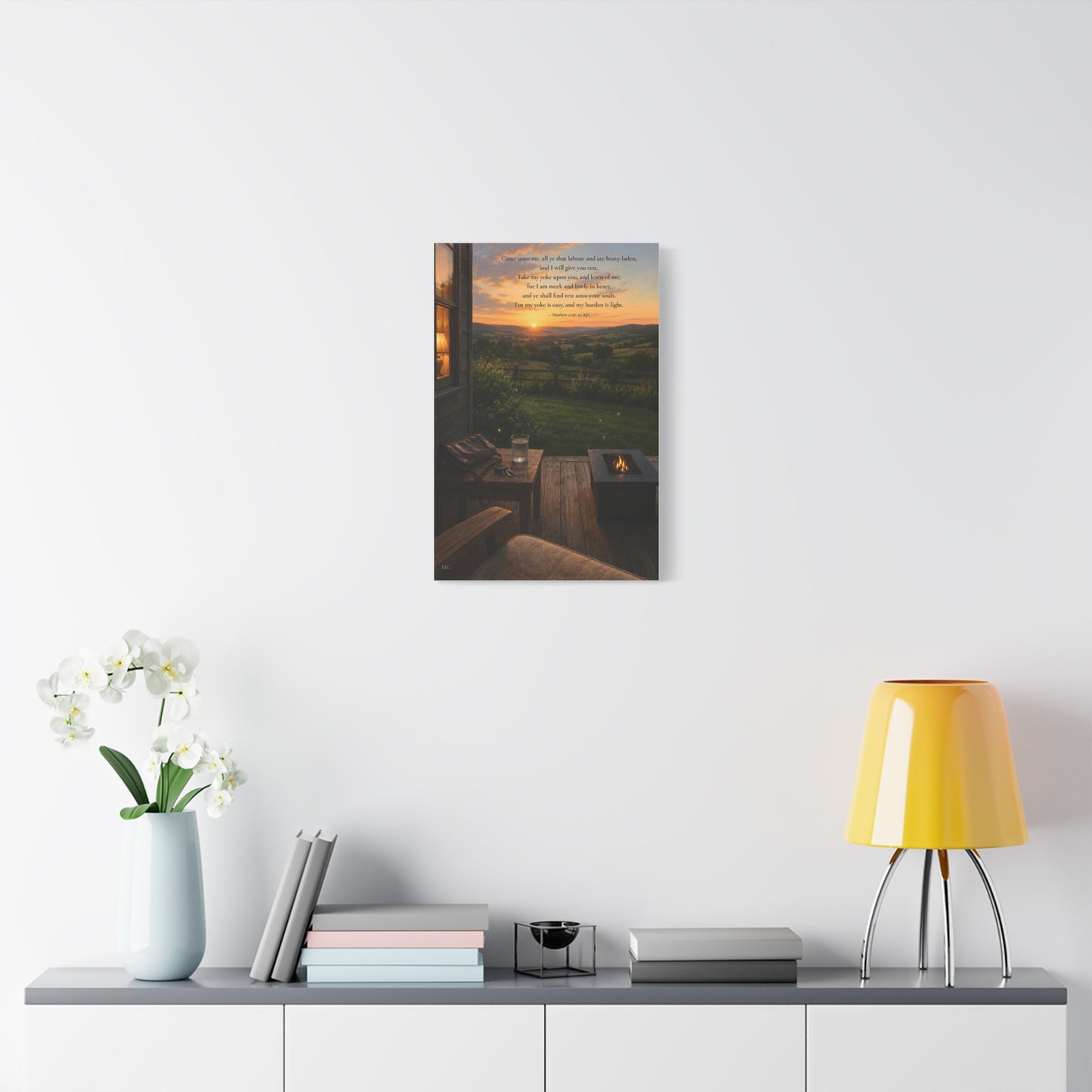 I Will Give You Rest — Matthew 11:28-30 | Quiet Grace Canvas Wall Art