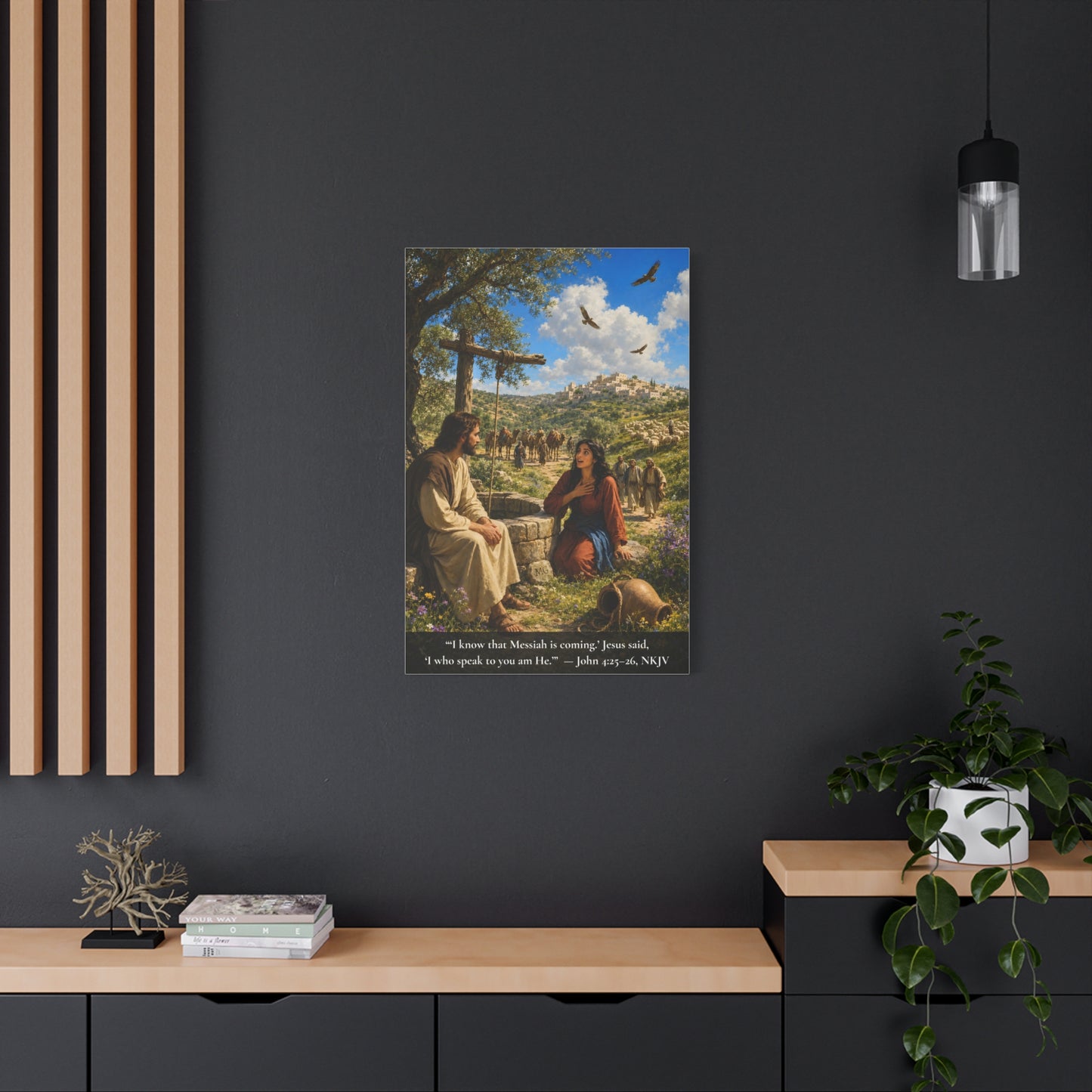 Woman at the Well — John 4:26 | Vibrant Christian Canvas Wall Art