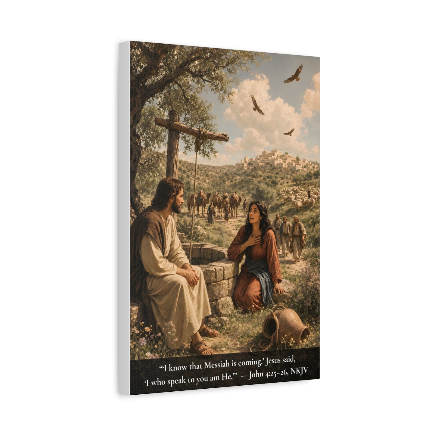 Woman at the Well — John 4:26 | Classic Christian Canvas Art