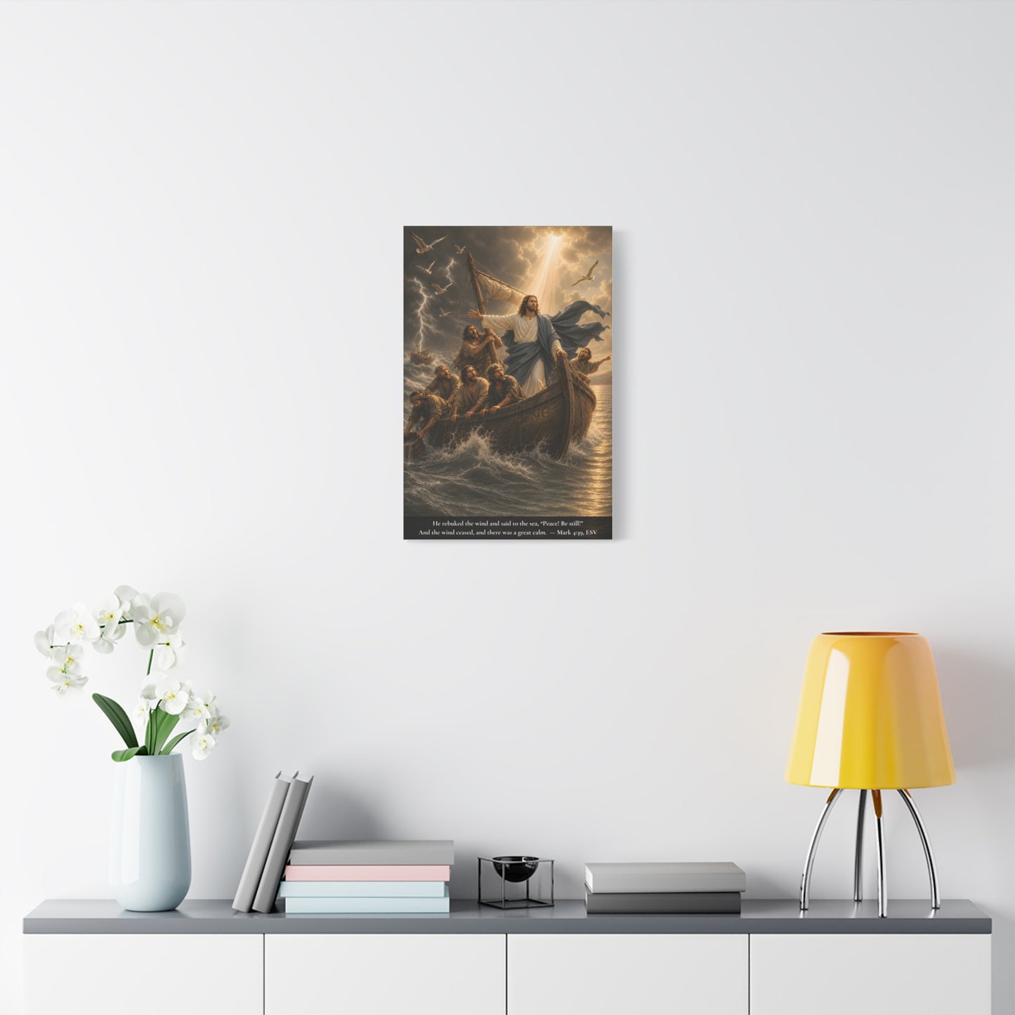 Jesus Saves Peter — Matthew 14:30-31 | Classic Christian Canvas Art
