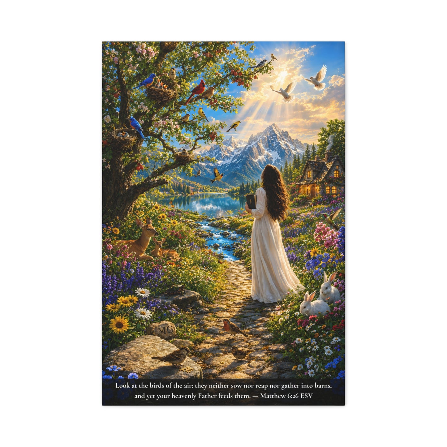 Consider the Birds of the Air — Matthew 6:26 | Vibrant Christian Canvas Wall Art
