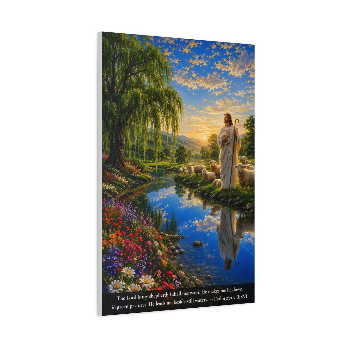 The Lord Is My Shepherd — Vibrant Canvas Wall Art | Psalm 23:1-2