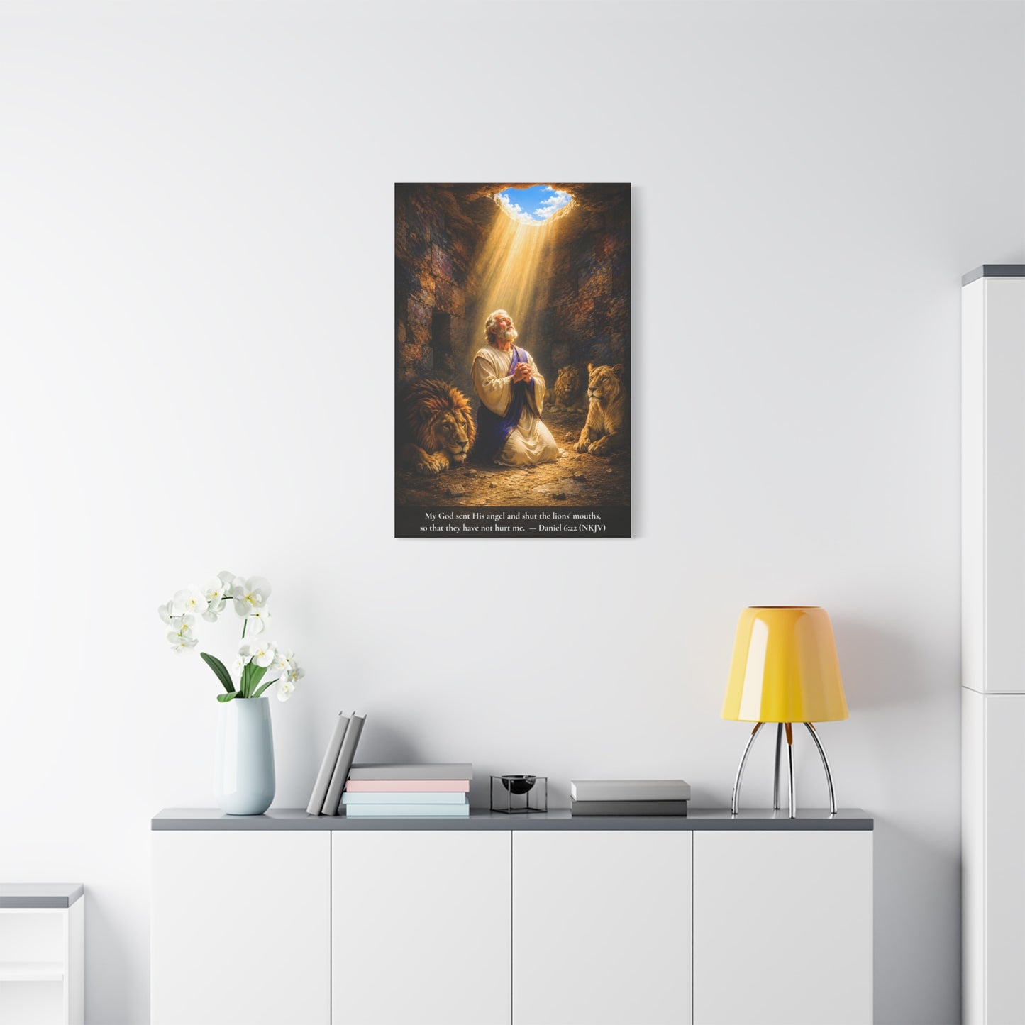 Daniel in the Lions' Den — Daniel 6:22 | Vibrant Christian Canvas Wall Art