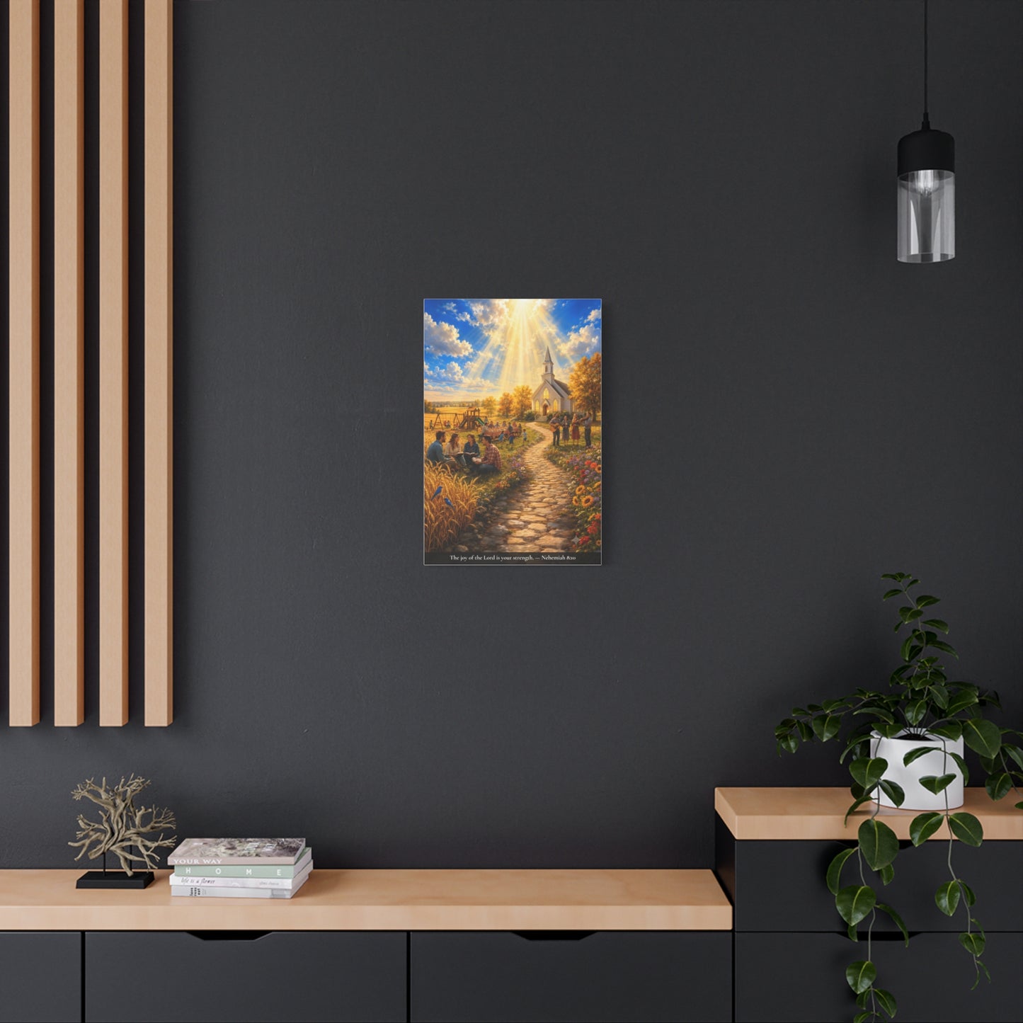 The Joy of the Lord — Nehemiah 8:10 — Vibrant Edition — Christian Canvas Wall Art