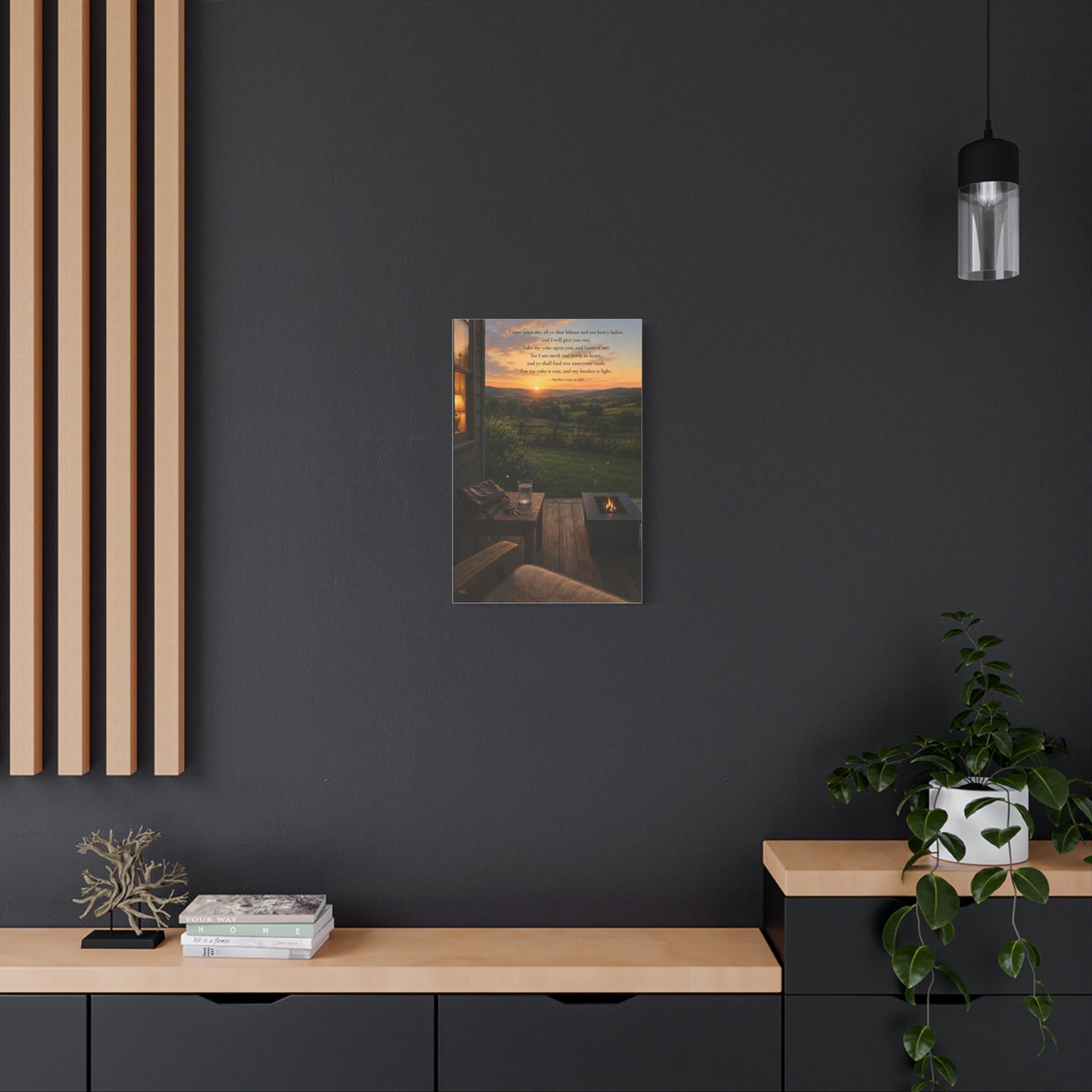 I Will Give You Rest — Matthew 11:28-30 | Quiet Grace Canvas Wall Art