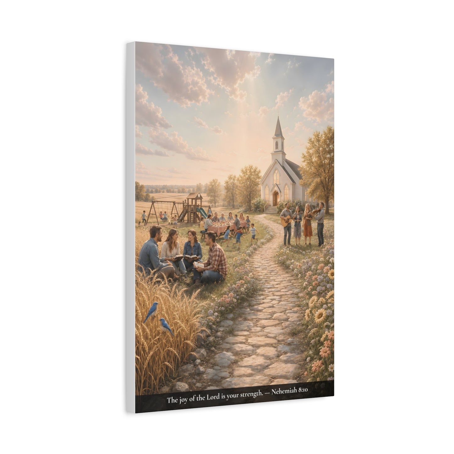 The Joy of the Lord — Nehemiah 8:10 — Classic Edition — Christian Canvas Wall Art