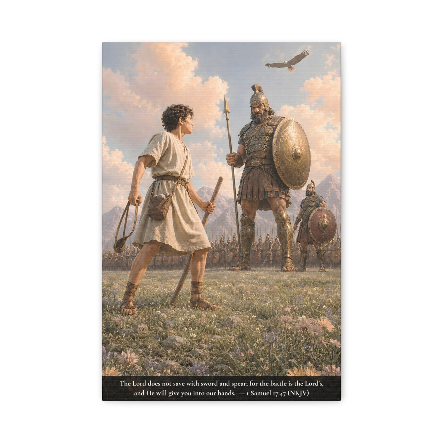David and Goliath — 1 Samuel 17:47 | Classic Christian Canvas Art